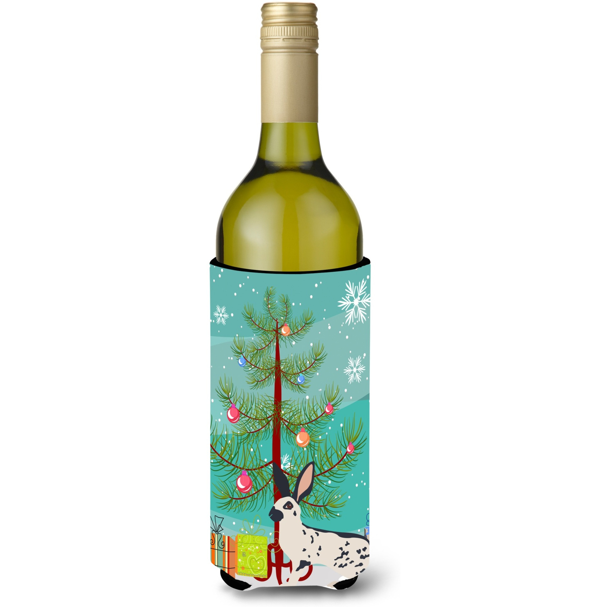 &quotCaroline's Treasures English Spot Rabbit Christmas Decorative Bottle Hugger, 750ml, Multicolor"