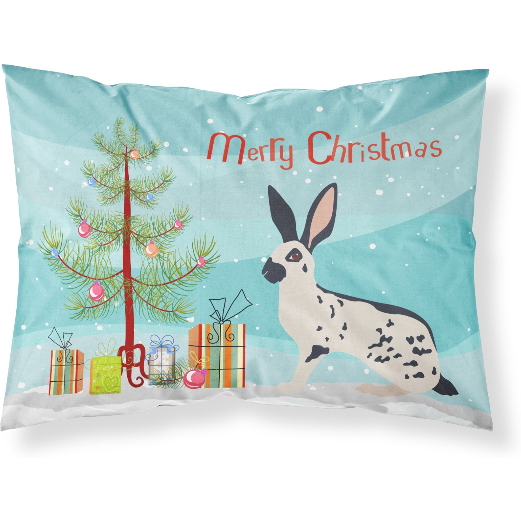 &quotCaroline's Treasures English Spot Rabbit Christmas Pillowcase, Standard, Multicolor"