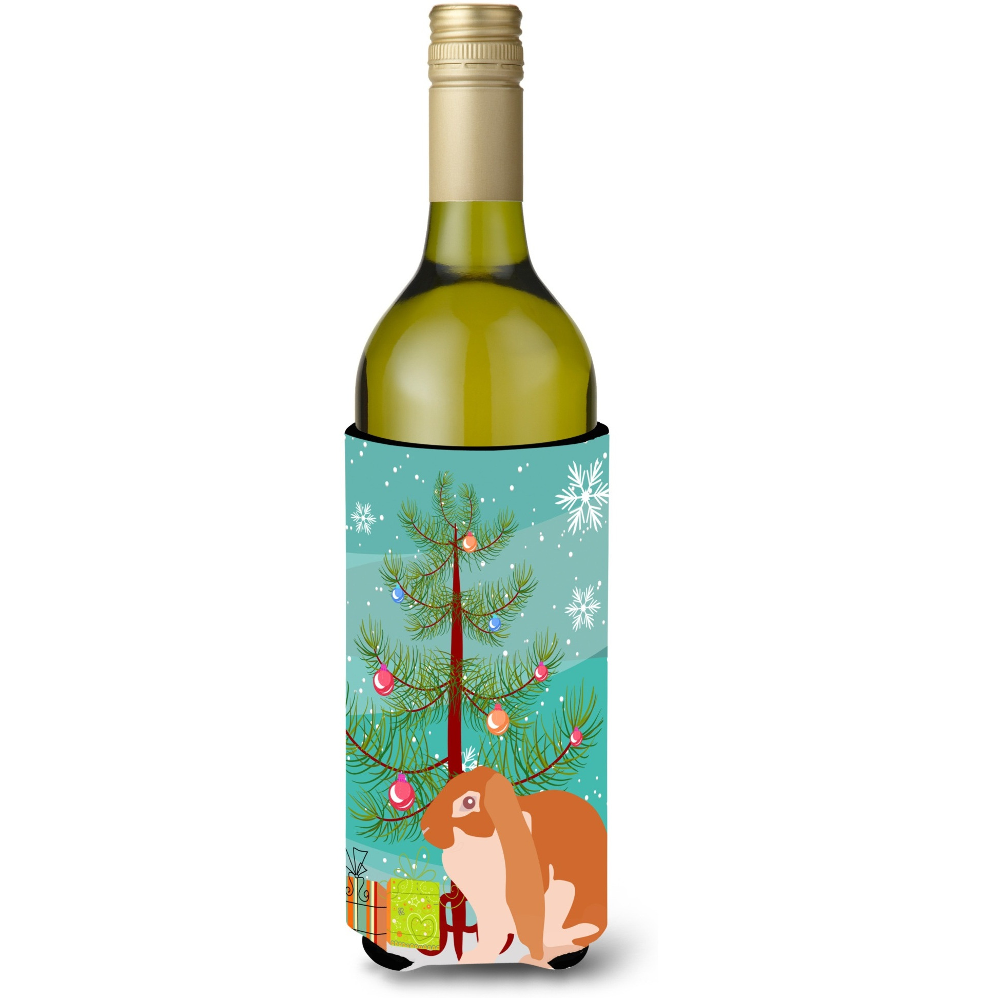 &quotCaroline's Treasures English Lop Rabbit Christmas Decorative Bottle Hugger, 750ml, Multicolor"