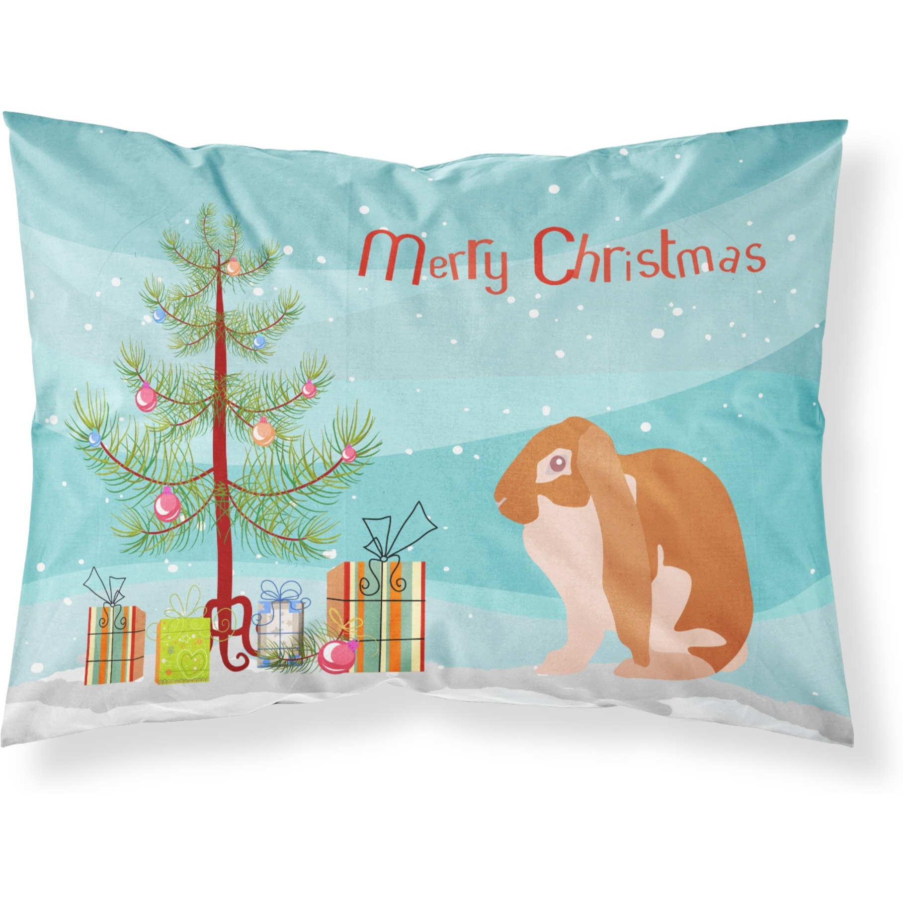 &quotCaroline's Treasures English Lop Rabbit Christmas Pillowcase, Standard, Multicolor"