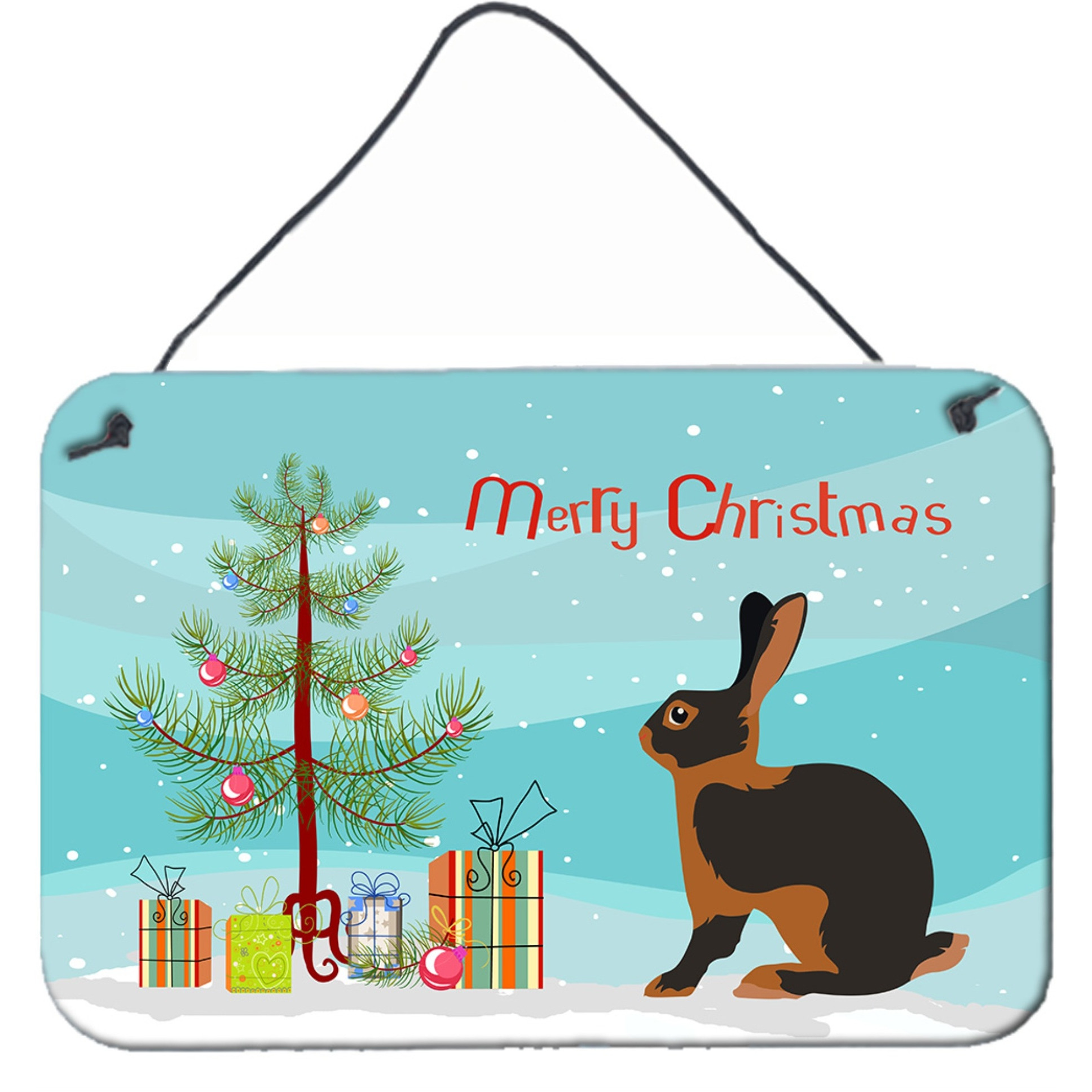 &quotCaroline's Treasures Tan Rabbit Christmas Metal Print, 8"" x 12"""