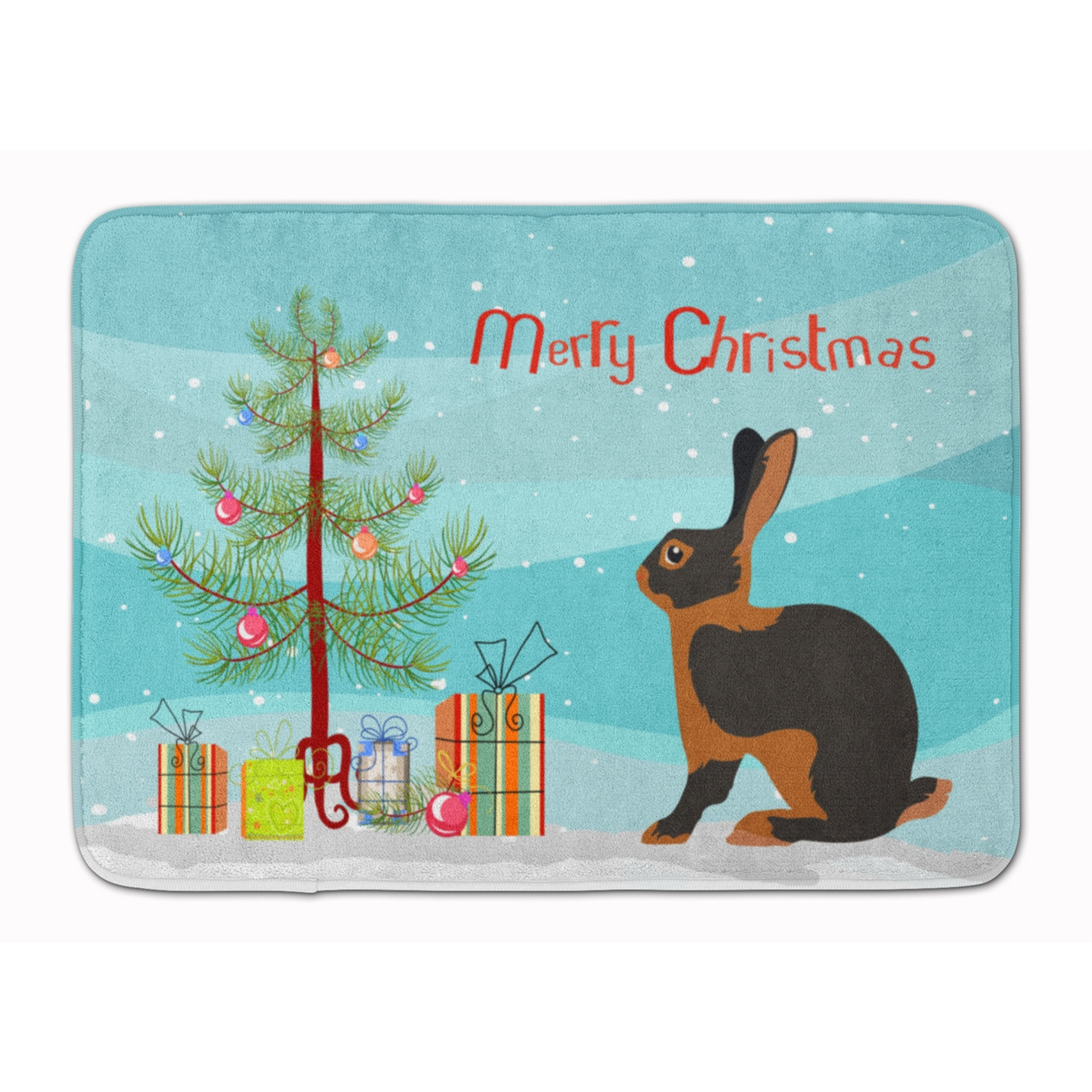 &quotCaroline's Treasures Tan Rabbit Christmas Floor Mat, 19"" x 27"", Multicolor"