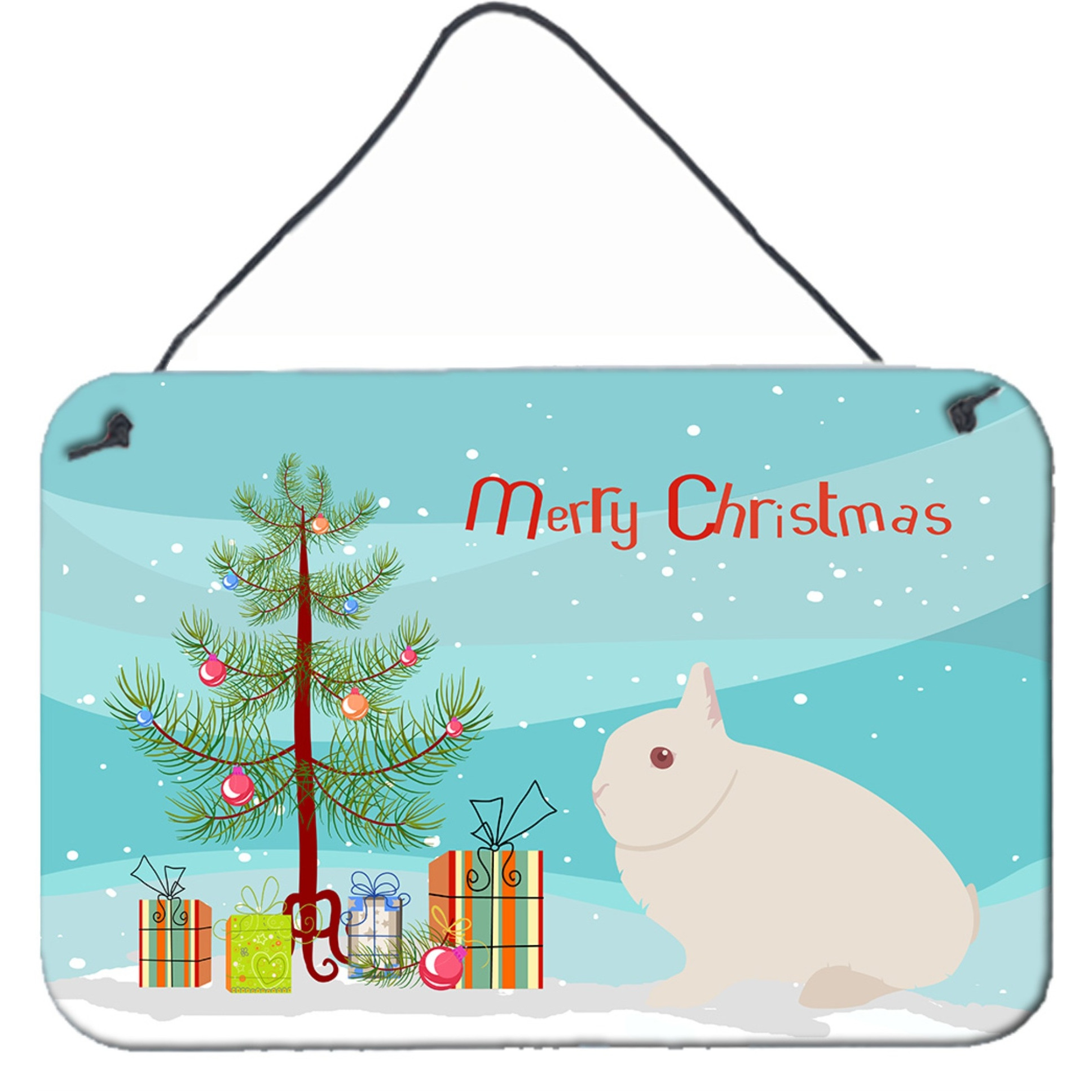 &quotCaroline's Treasures Hermelin Rabbit Christmas Metal Print, 8"" x 12"""