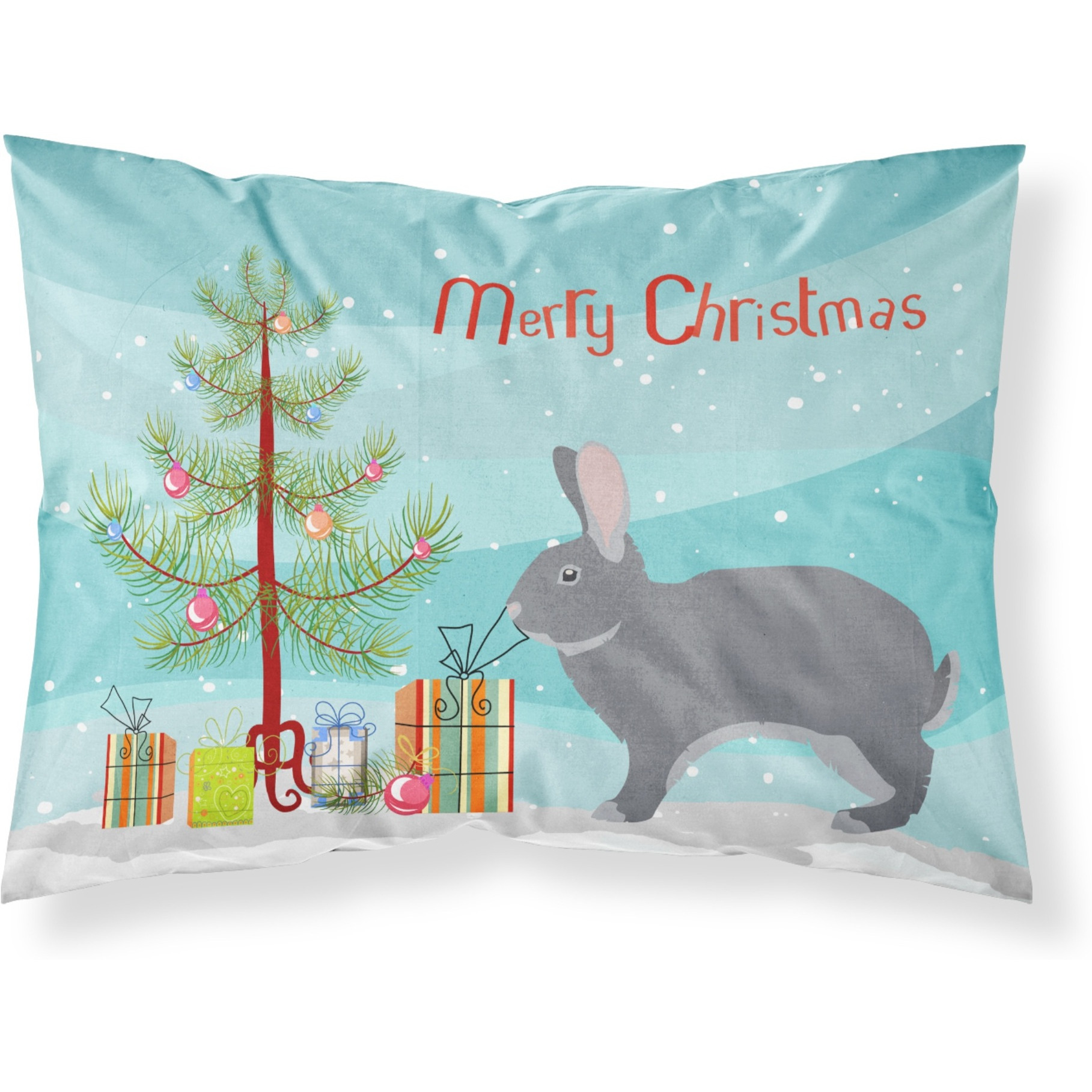 &quotCaroline's Treasures Giant Chinchilla Rabbit Christmas Pillowcase, Standard, Multicolor"