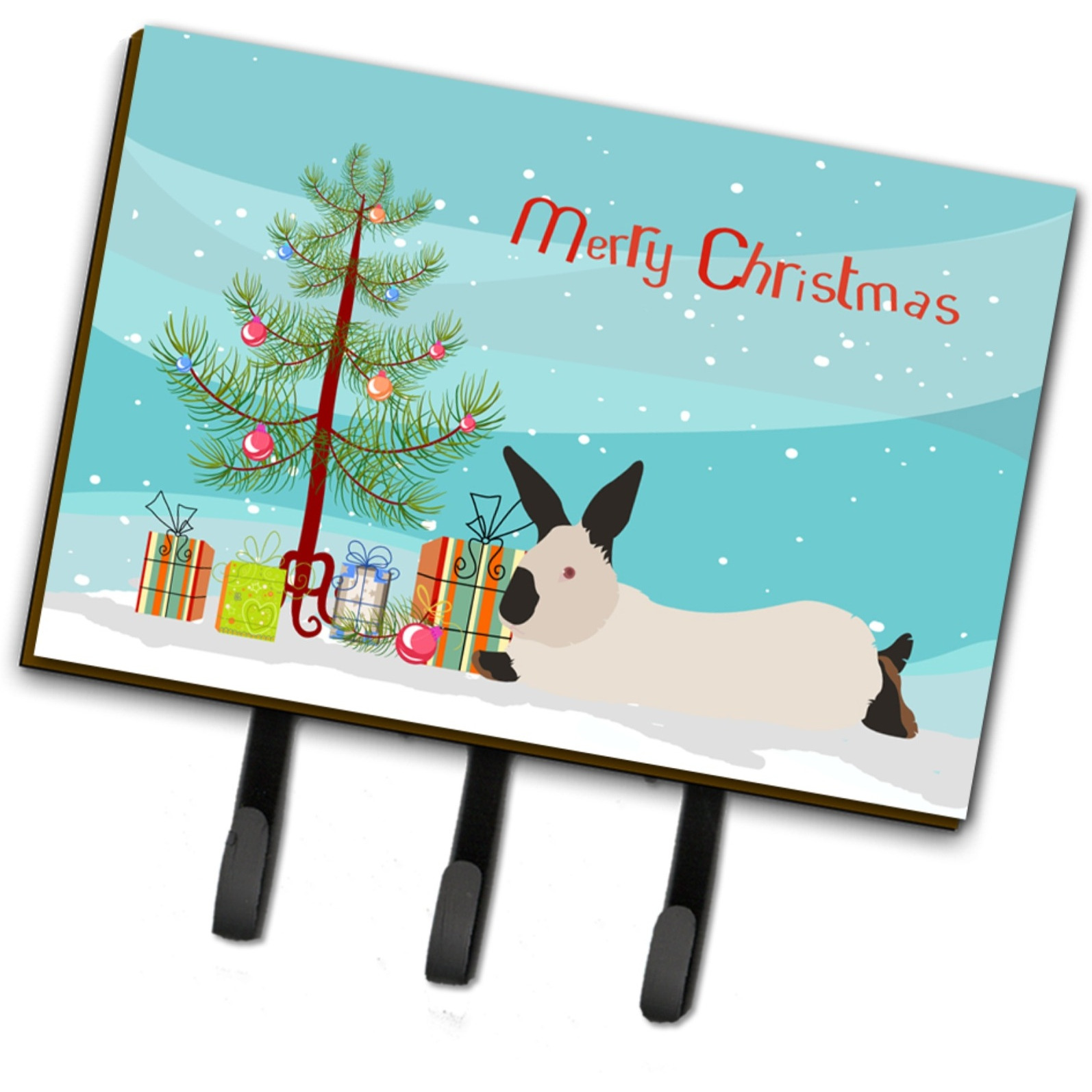 &quotCaroline's Treasures California White Rabbit Christmas Wall Hook, Triple"