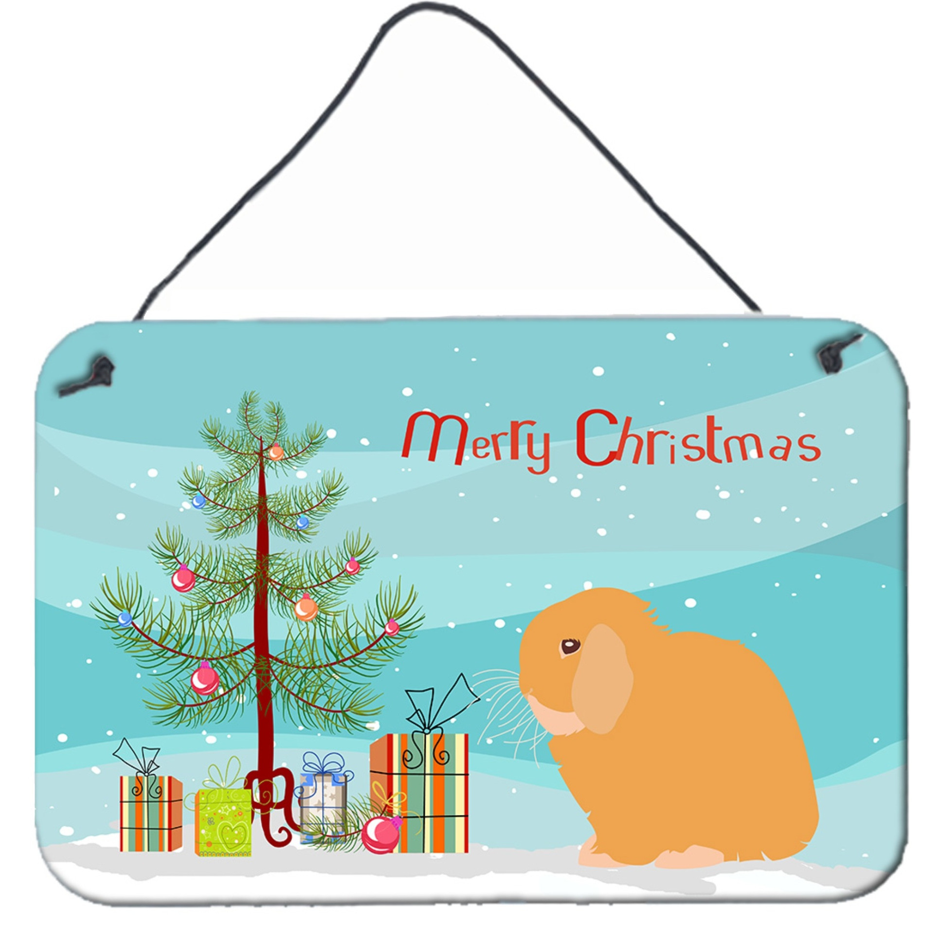&quotCaroline's Treasures Holland Lop Rabbit Christmas Metal Print, 8"" x 12"", Multicolor"