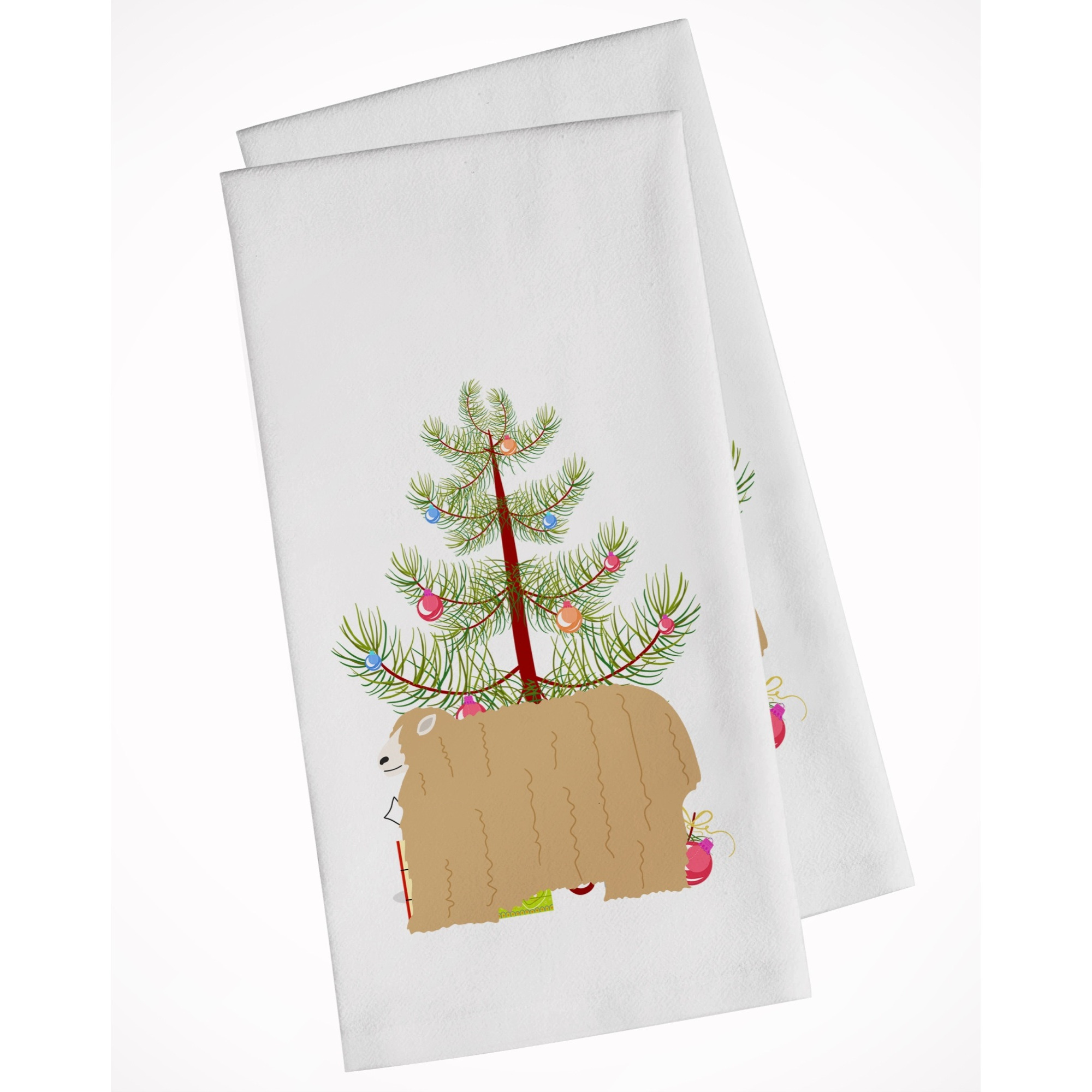 Lincoln Longwool Sheep Christmas White Kitchen Towel Set of 2