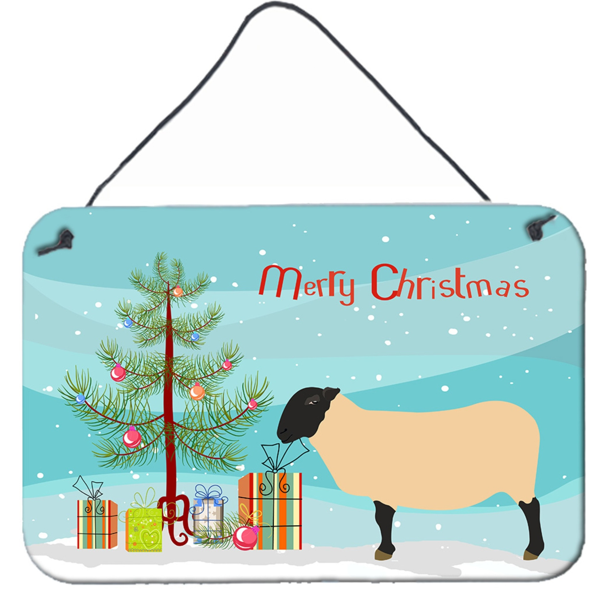 &quotCaroline's Treasures Suffolk Sheep Christmas Metal Print, 8"" x 12"""