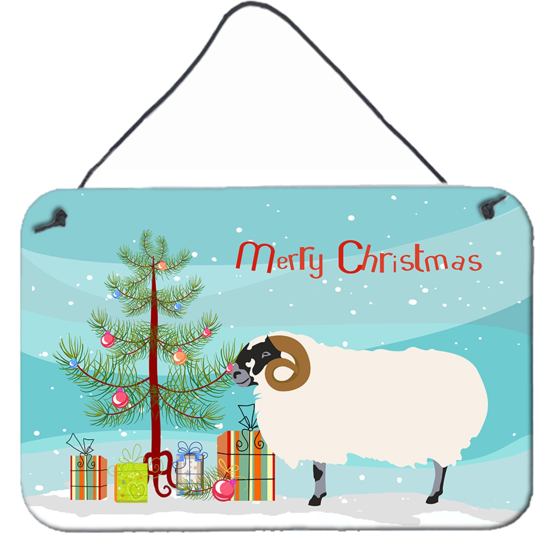 &quotCaroline's Treasures Scottish Blackface Sheep Christmas Metal Print, 8"" x 12"""