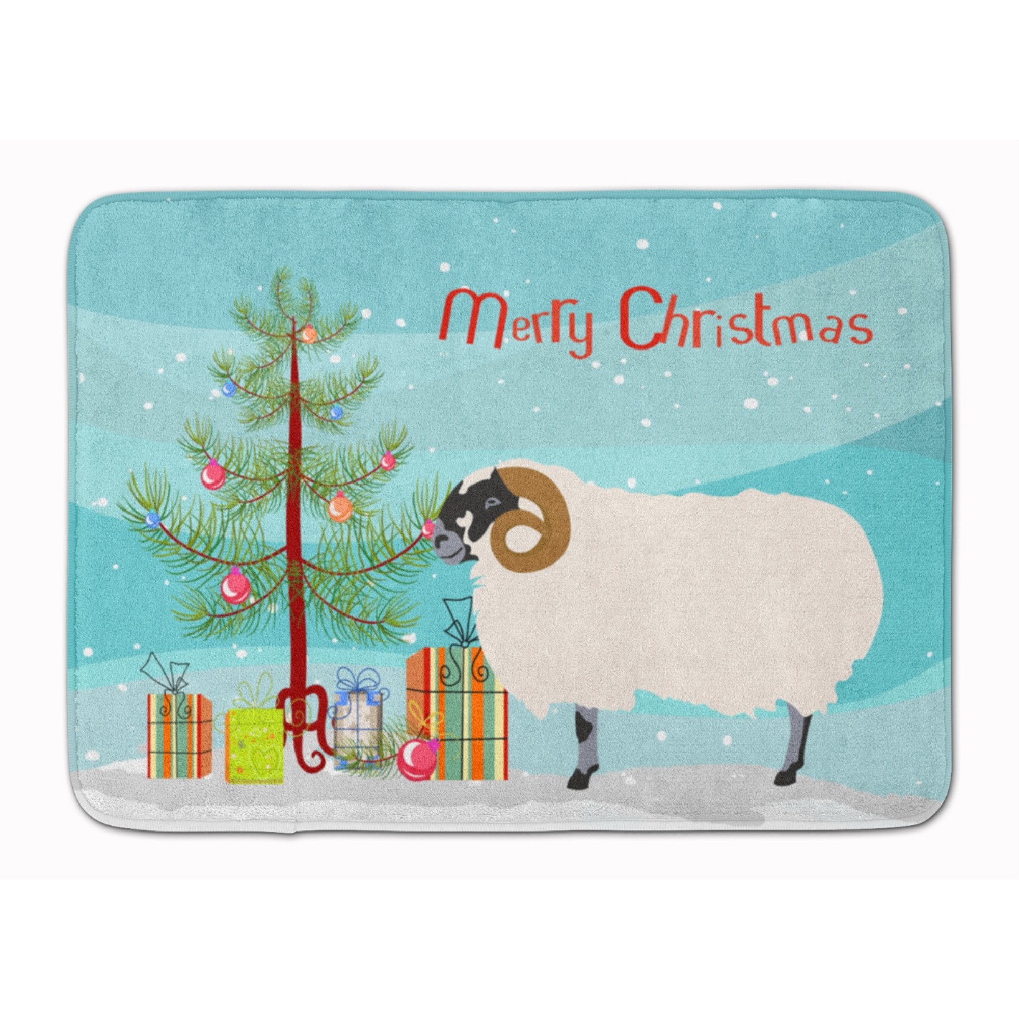 &quotCaroline's Treasures Scottish Blackface Sheep Christmas Floor Mat, 19"" x 27"", Multicolor"