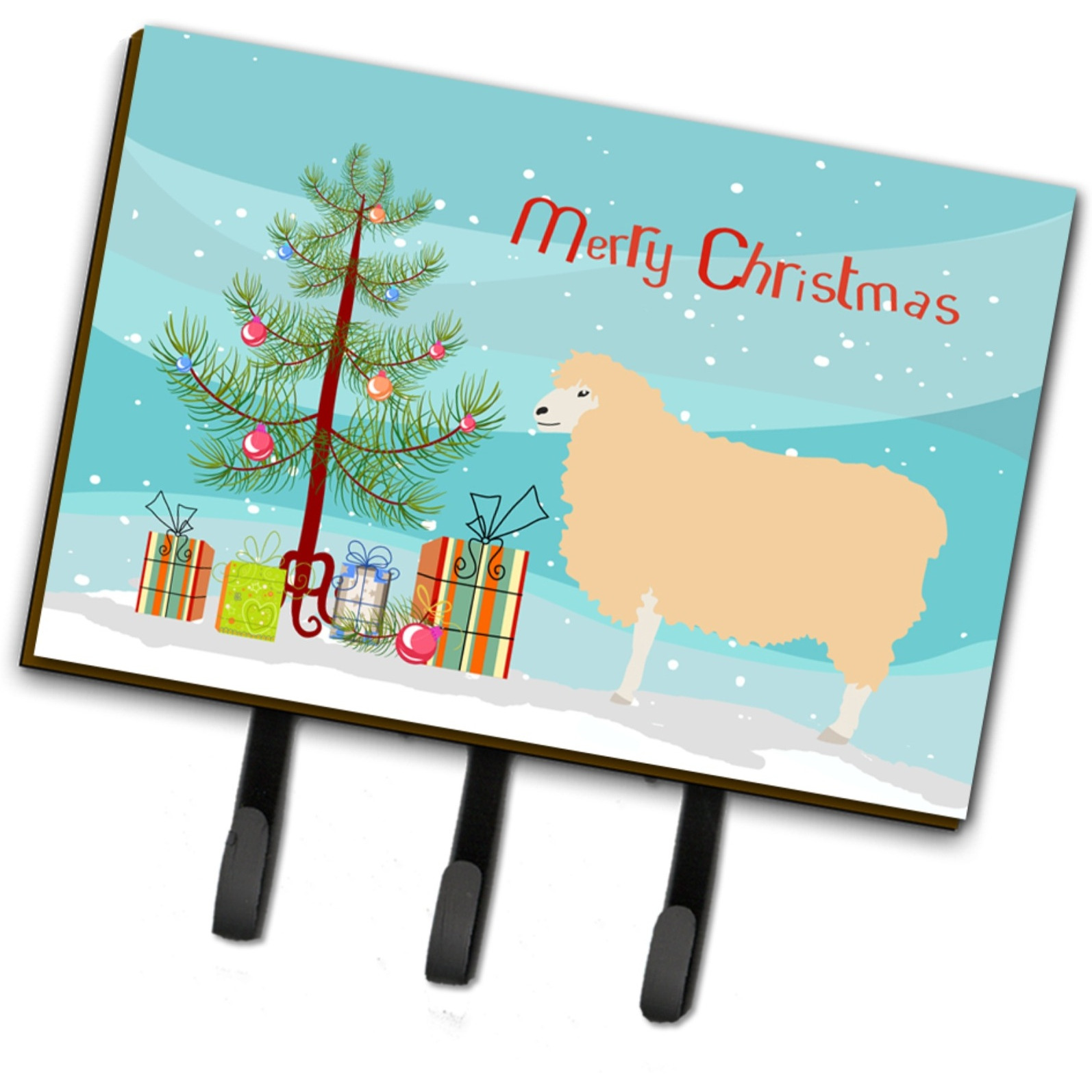 &quotCaroline's Treasures English Leicester Longwool Sheep Christmas Wall Hook, Triple, Multicolor"