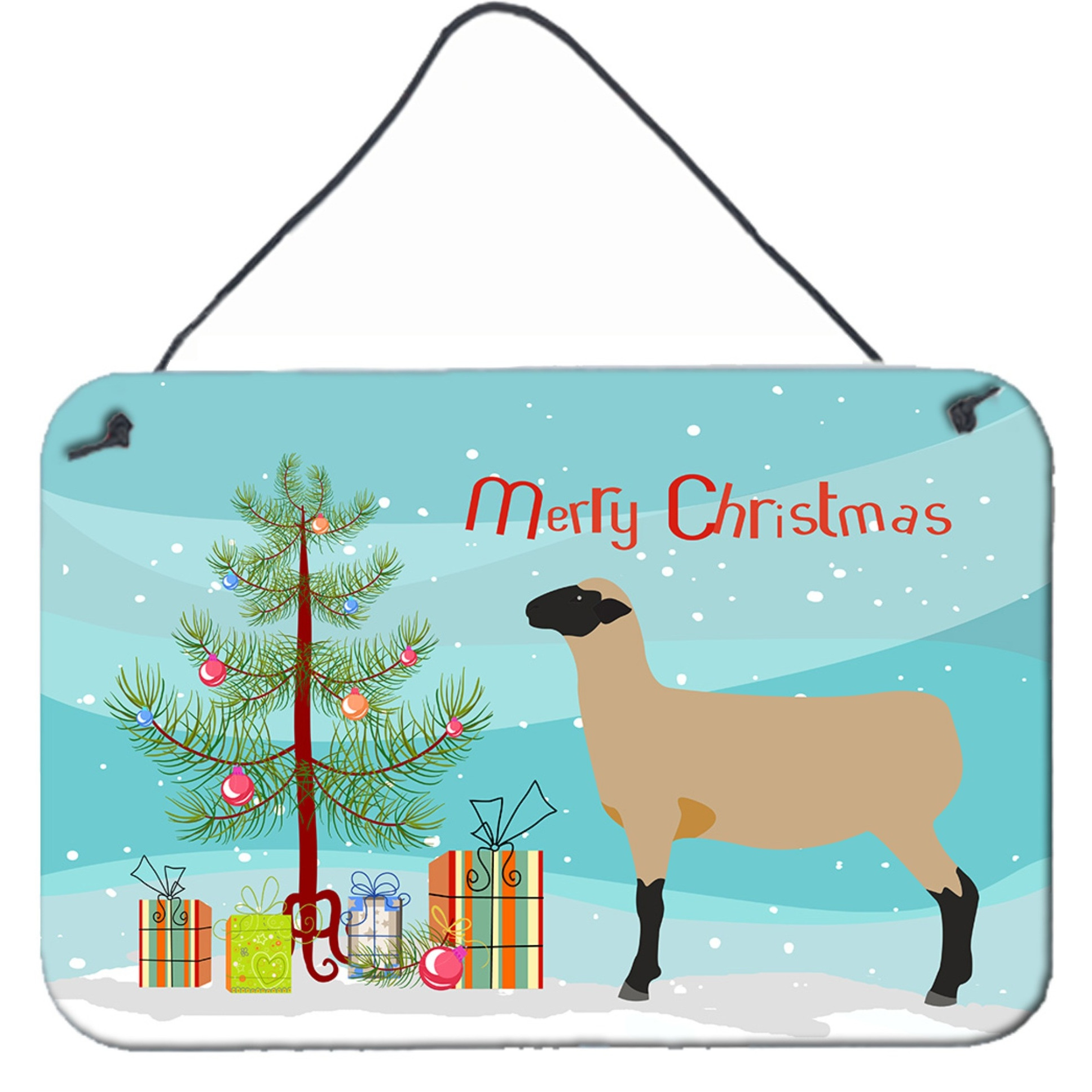 &quotCaroline's Treasures Hampshire Down Sheep Christmas Metal Print, 8"" x 12"""