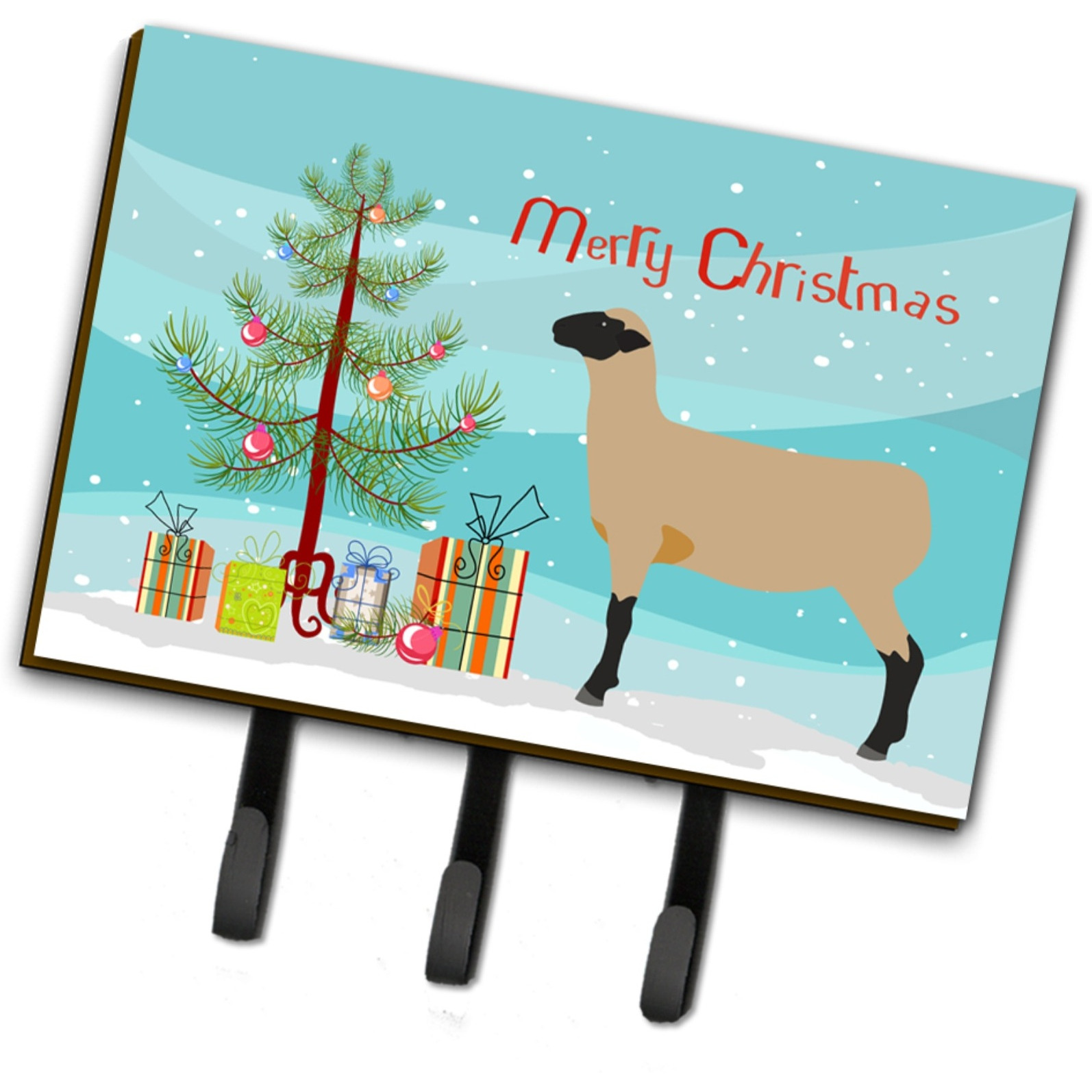 &quotCaroline's Treasures Hampshire Down Sheep Christmas Wall Hook, Triple, Multicolor"