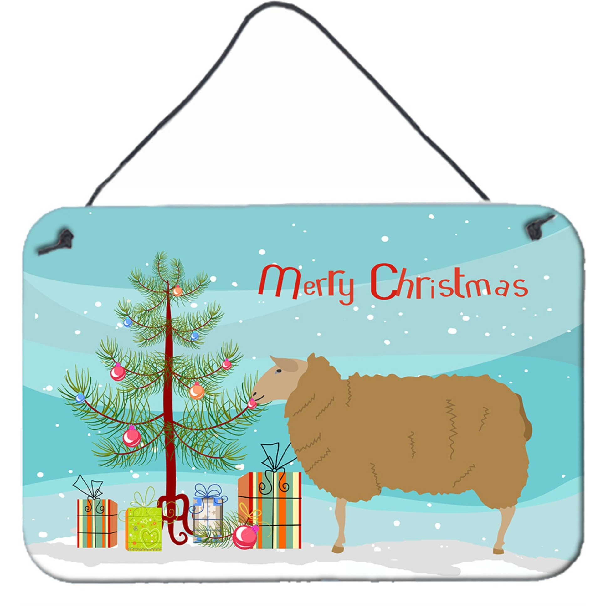 &quotCaroline's Treasures East Friesian Sheep Christmas Metal Print, 8"" x 12"""