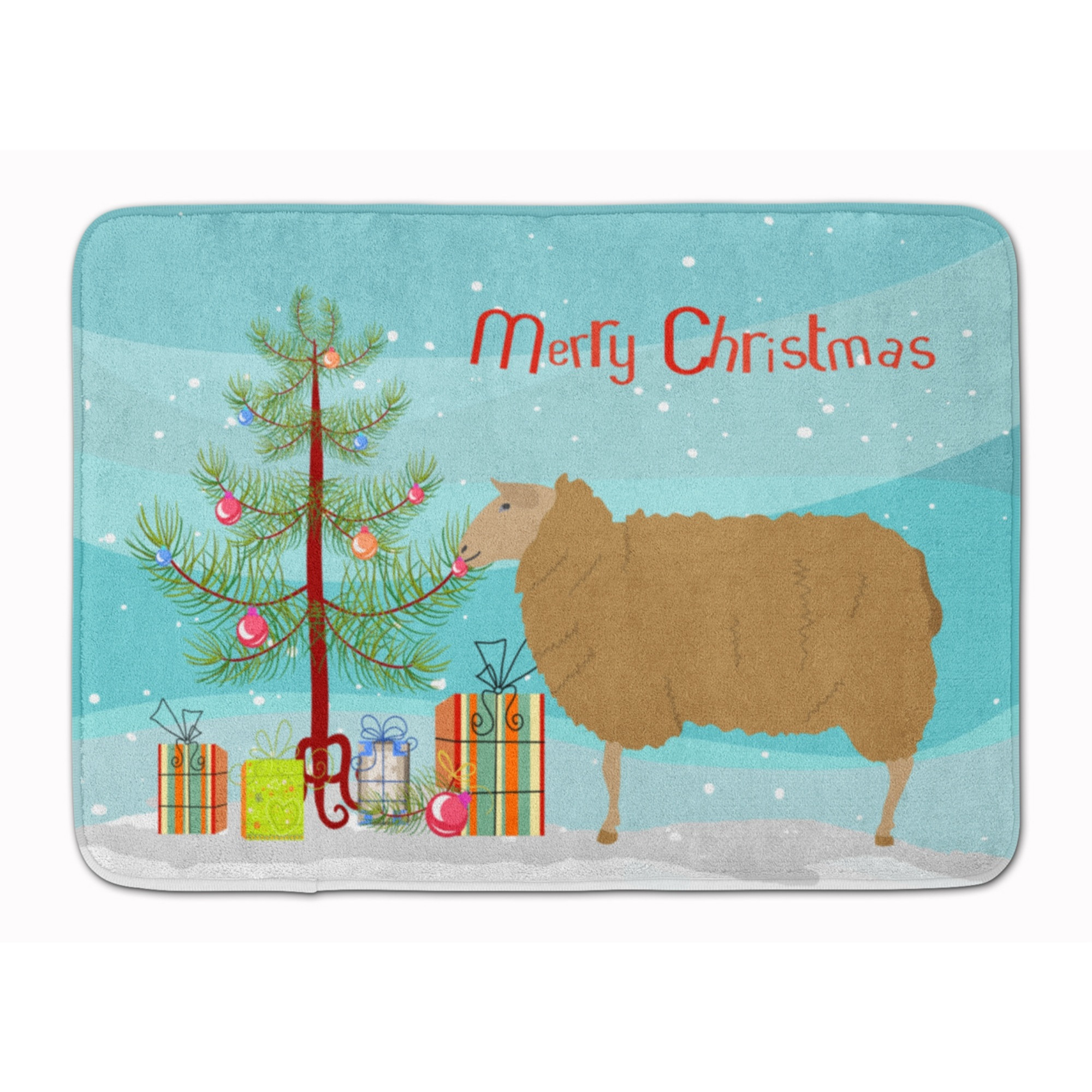 &quotCaroline's Treasures East Friesian Sheep Christmas Floor Mat, 19"" x 27"", Multicolor"