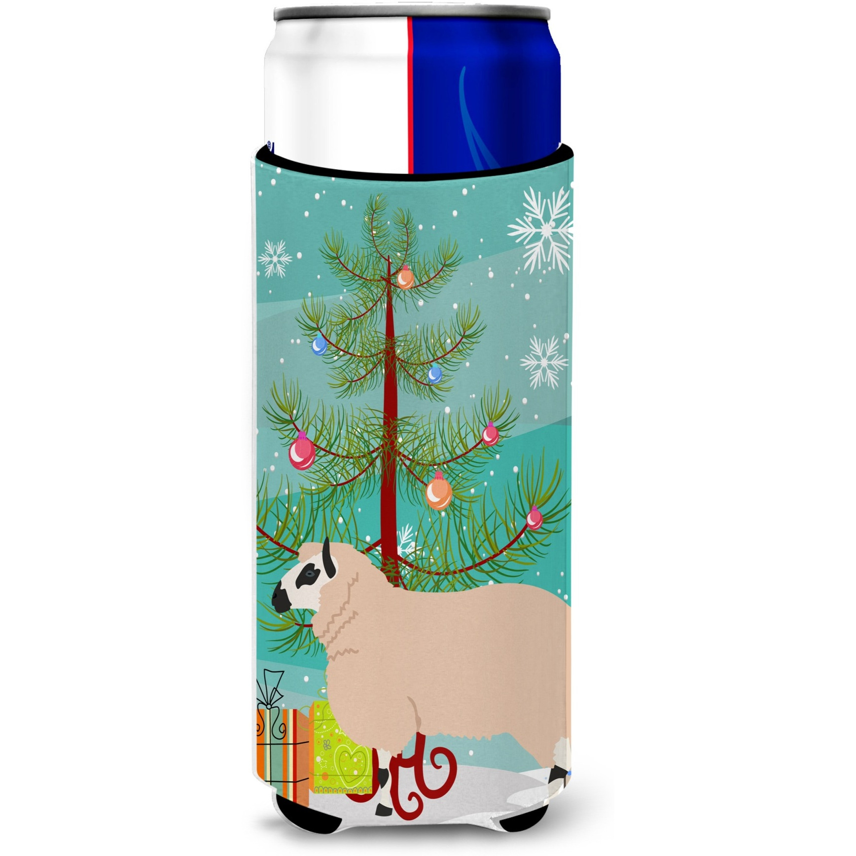 &quotCaroline's Treasures Kerry Hill Sheep Christmas Decorative Can Hugger, Slim, Multicolor"