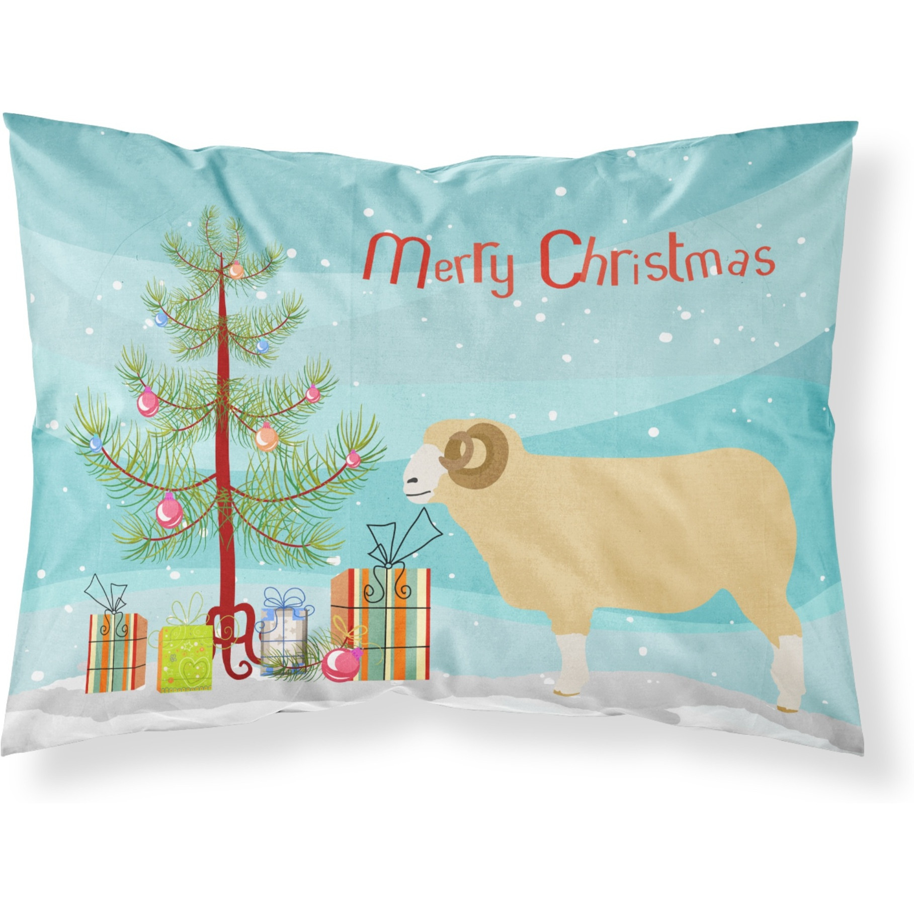 &quotCaroline's Treasures Horned Dorset Sheep Christmas Pillowcase, Standard, Multicolor"