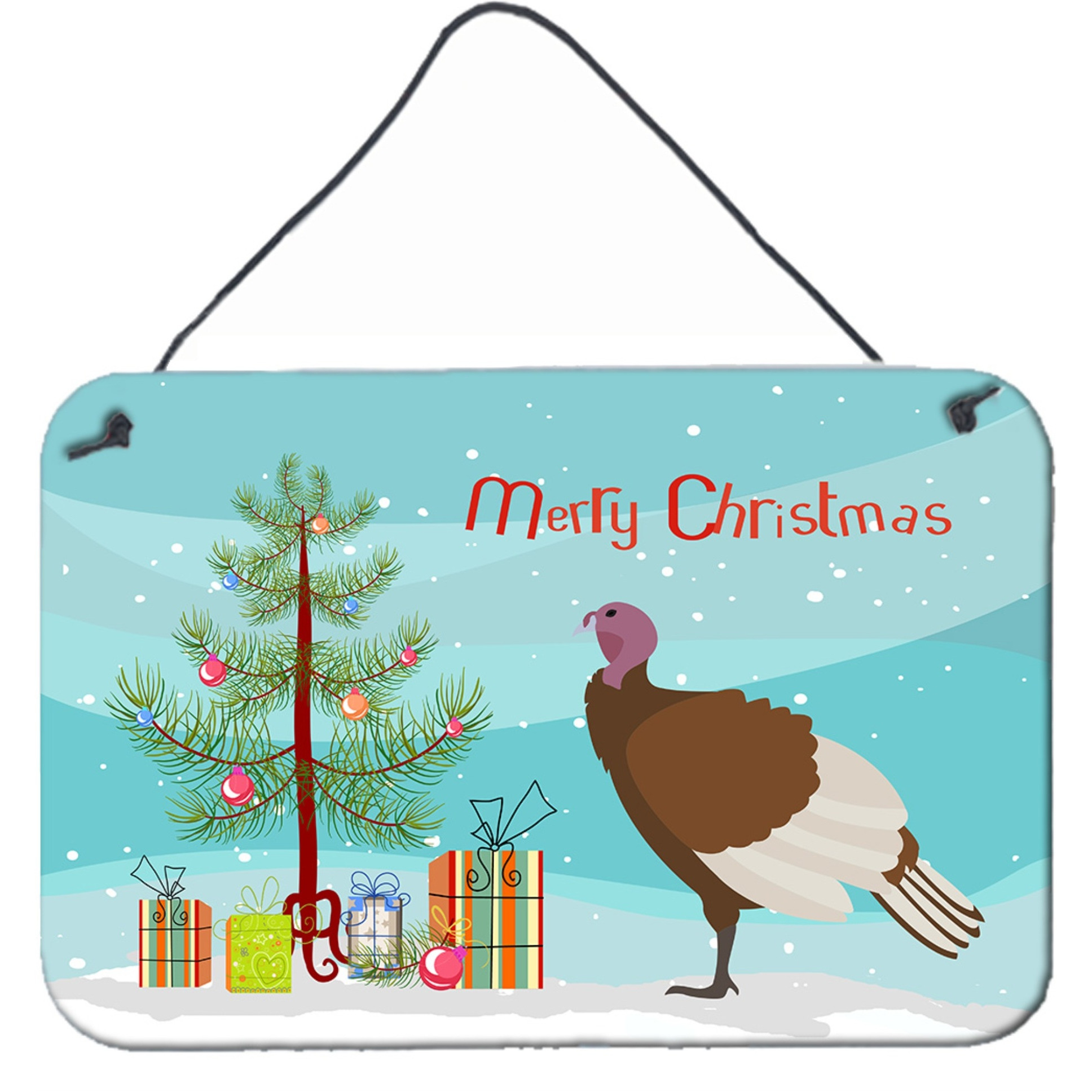 &quotCaroline's Treasures Bourbon Red Turkey Hen Christmas Metal Print, 8"" x 12"""
