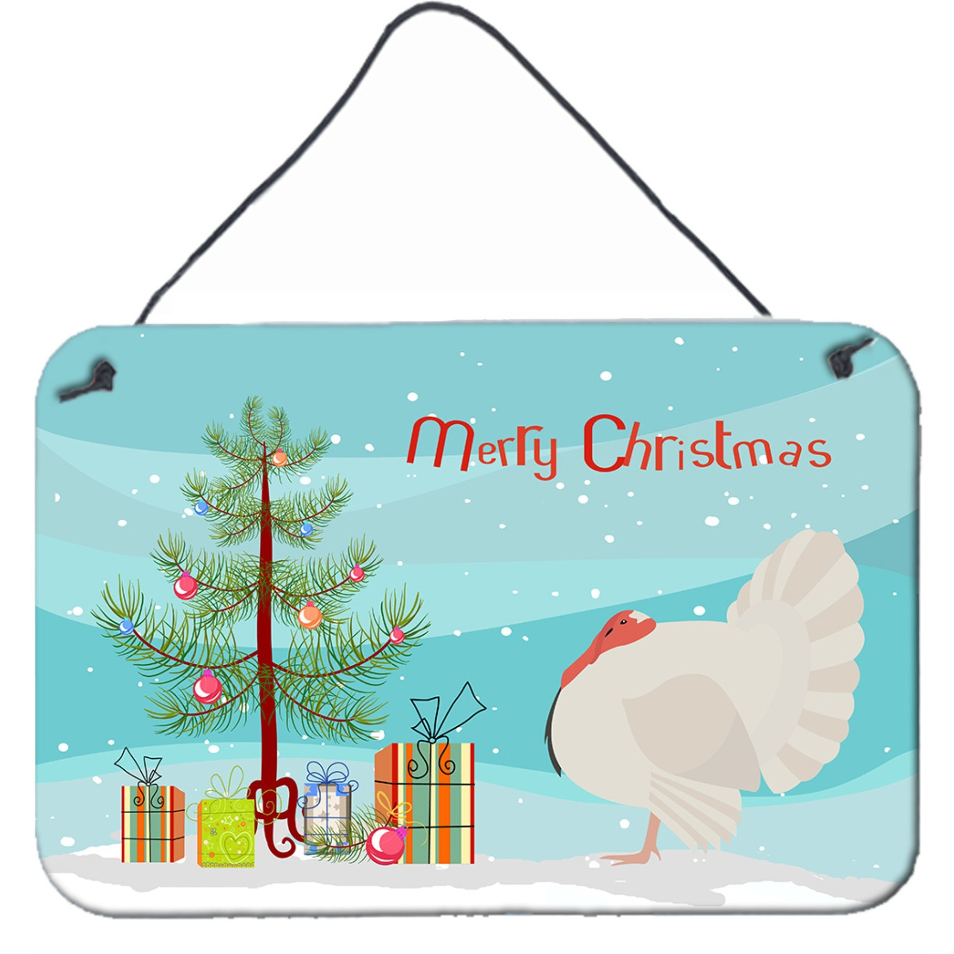 &quotCaroline's Treasures White Holland Turkey Christmas Metal Print, 8"" x 12"", Multicolor"