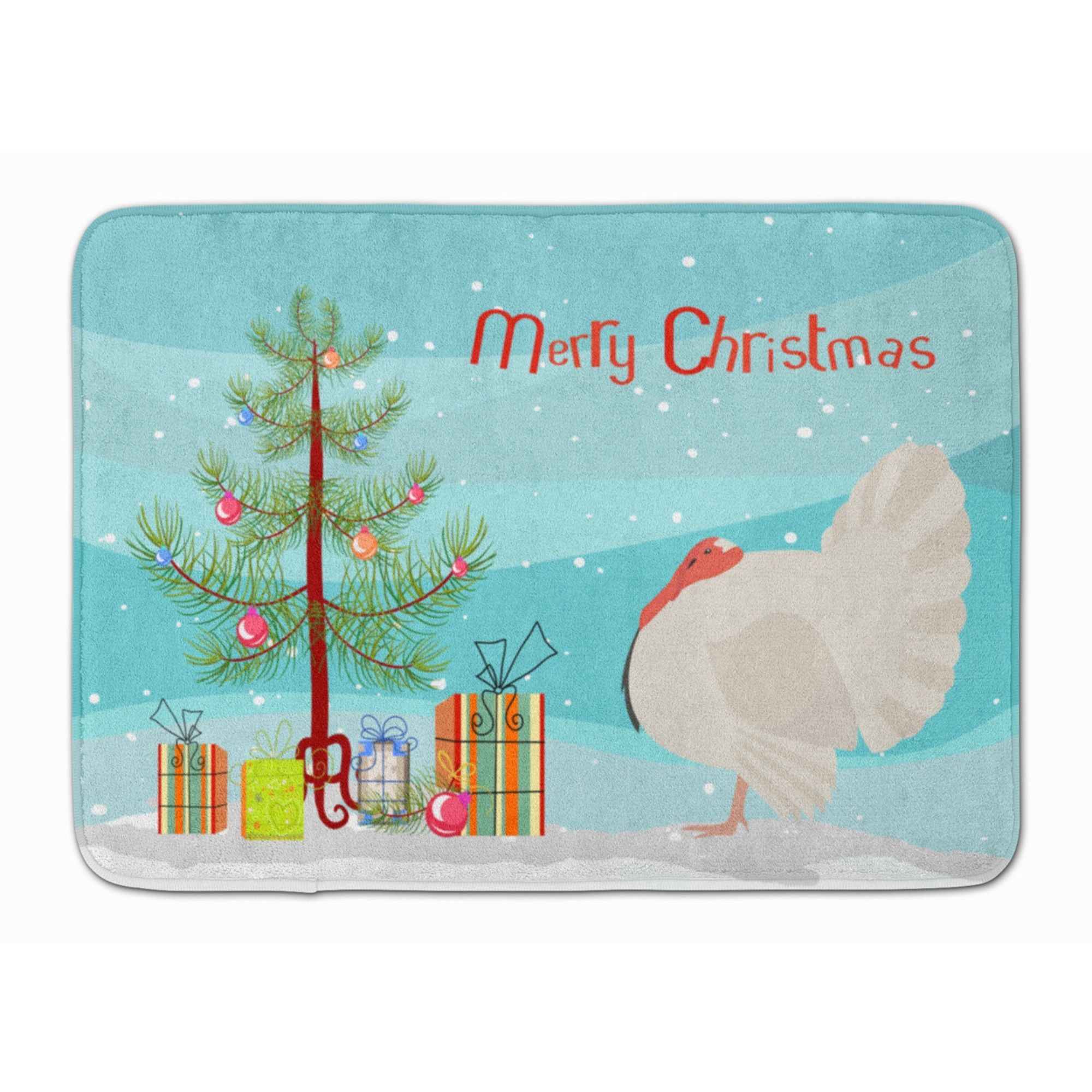 &quotCaroline's Treasures White Holland Turkey Christmas Floor Mat, 19"" x 27"", Multicolor"