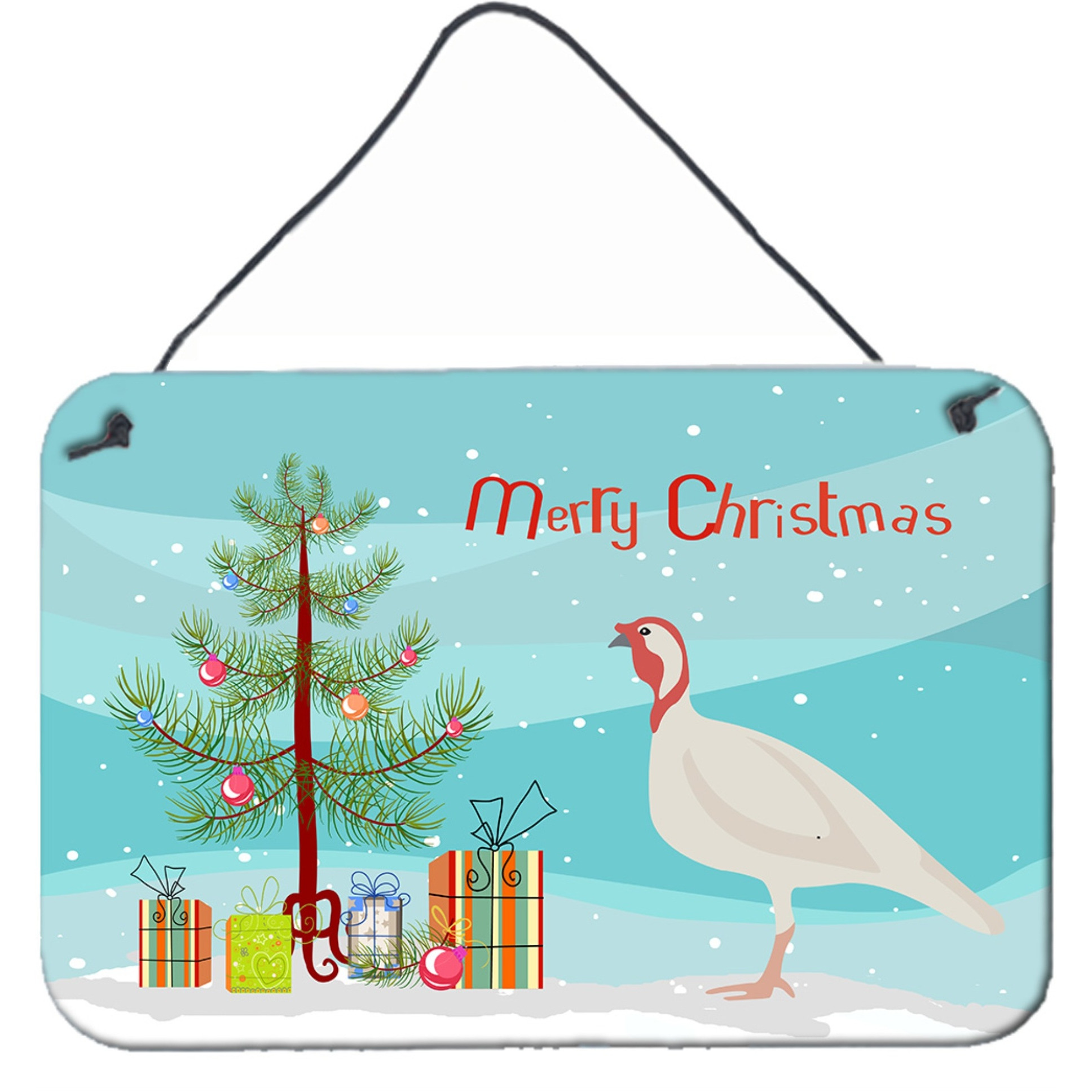 &quotCaroline's Treasures Beltsville Small White Turkey Hen Christmas Print, 8"" x 12"", Multicolor"