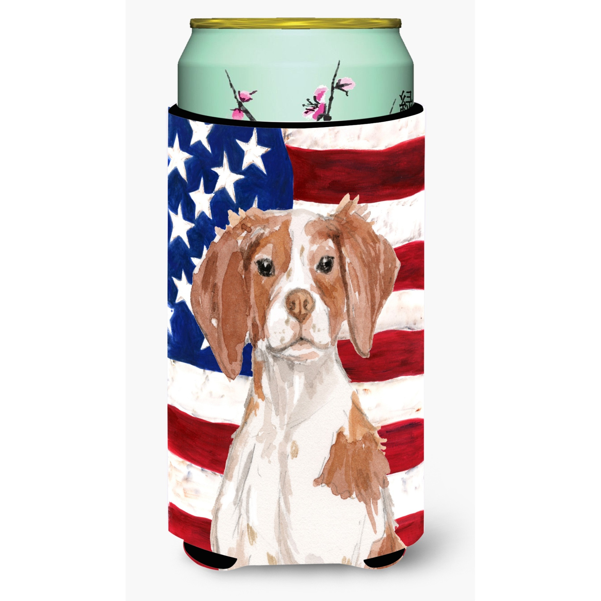 &quotCaroline's Treasures Brittany Spaniel Patriotic Decorative Can Hugger, Tall, Multicolor"