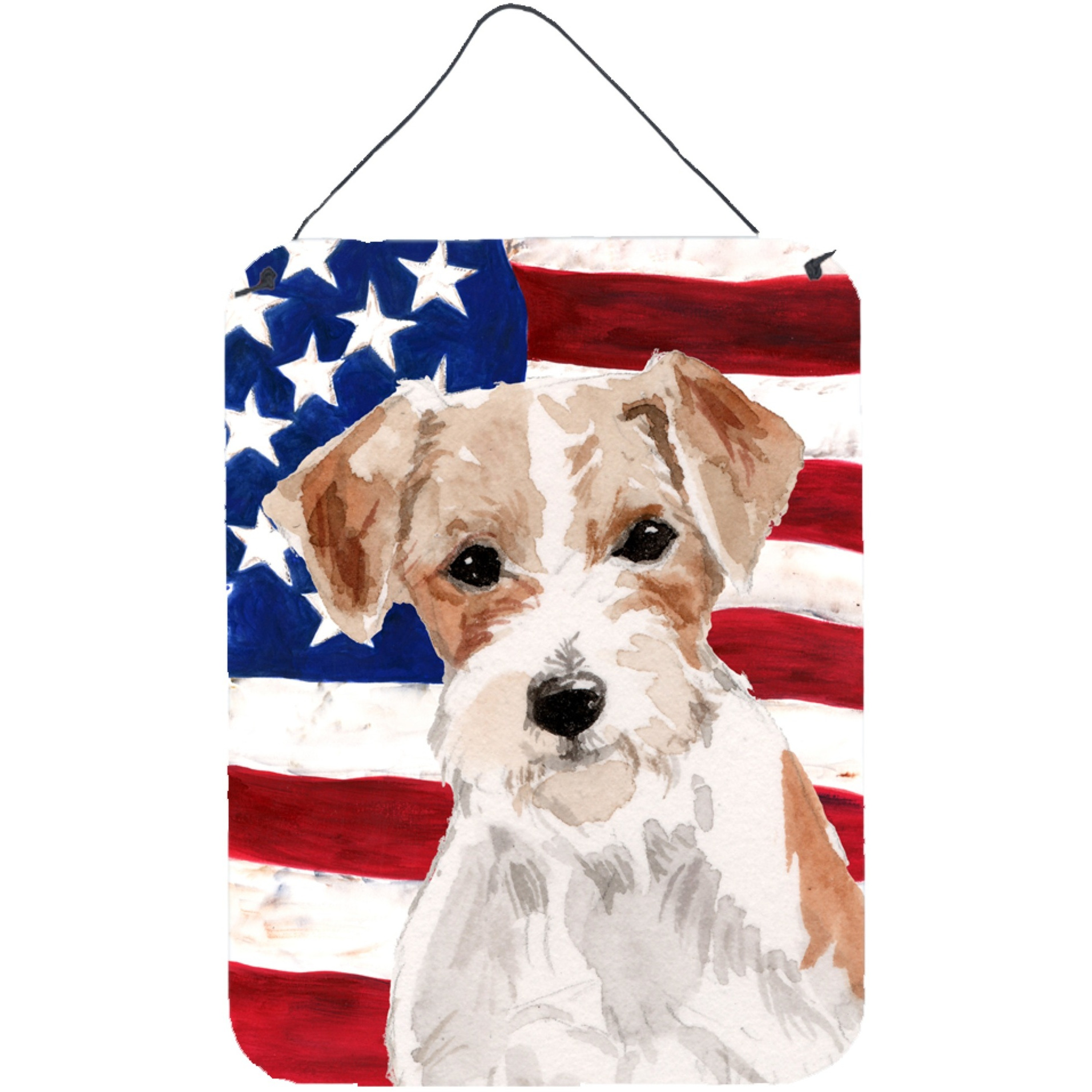&quotCaroline's Treasures Wire Hair Jack Russell Patriotic Metal Print, 16"" x 12"", Multicolor"