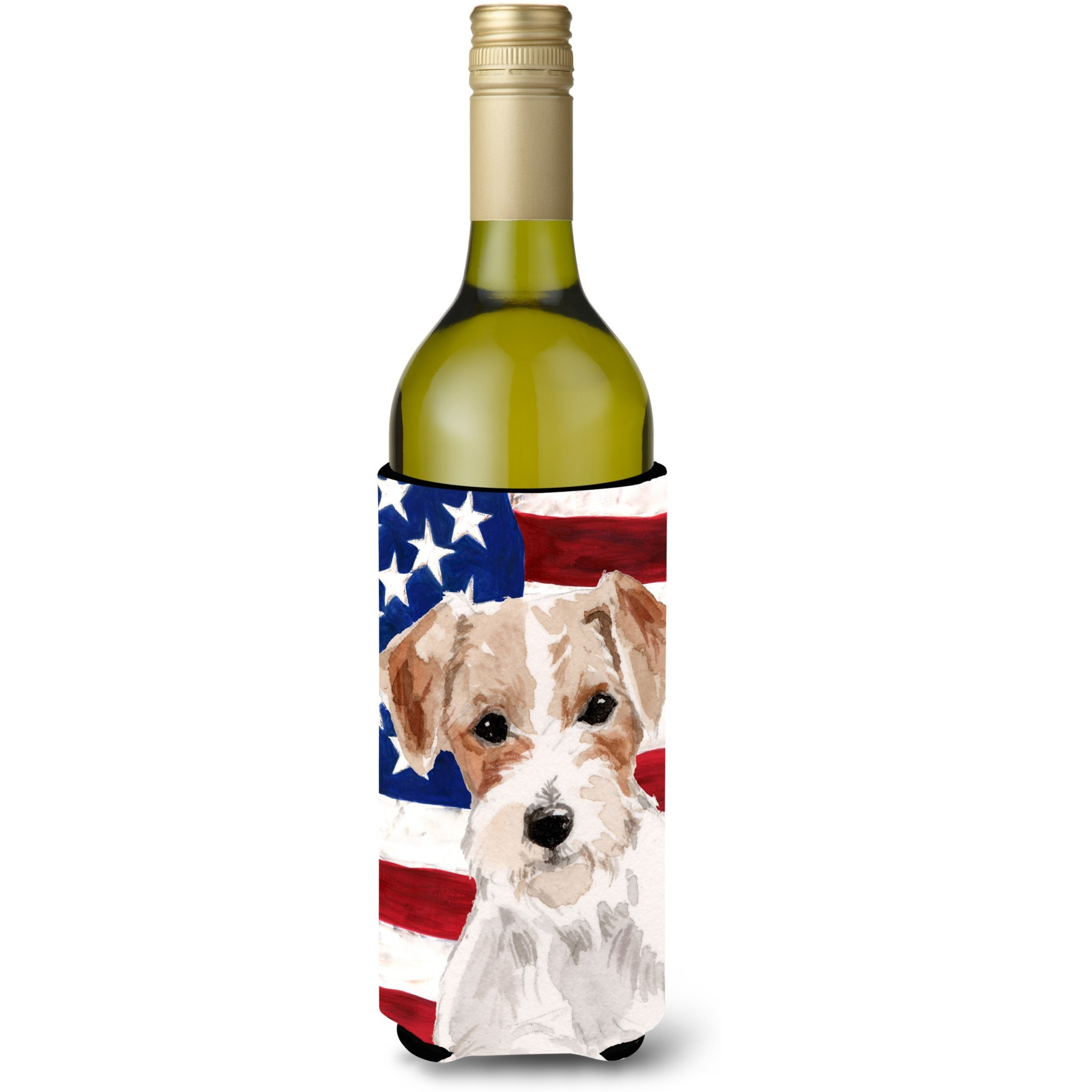 &quotCaroline's Treasures Wire Hair Jack Russell Patriotic Decorative Bottle Hugger, 750ml, Multicolor"