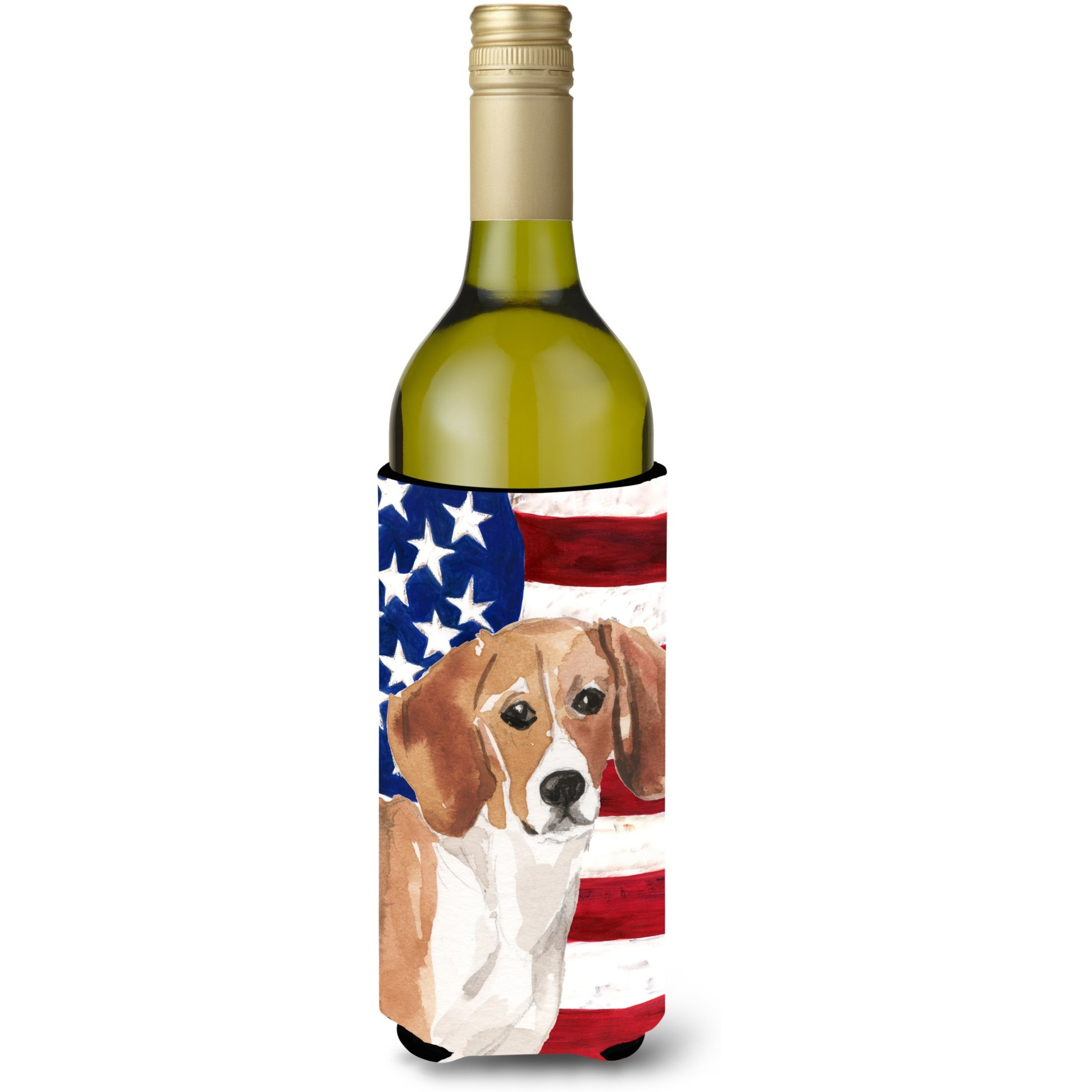 &quotCaroline's Treasures Beagle Patriotic Decorative Bottle Hugger, 750ml, Multicolor"