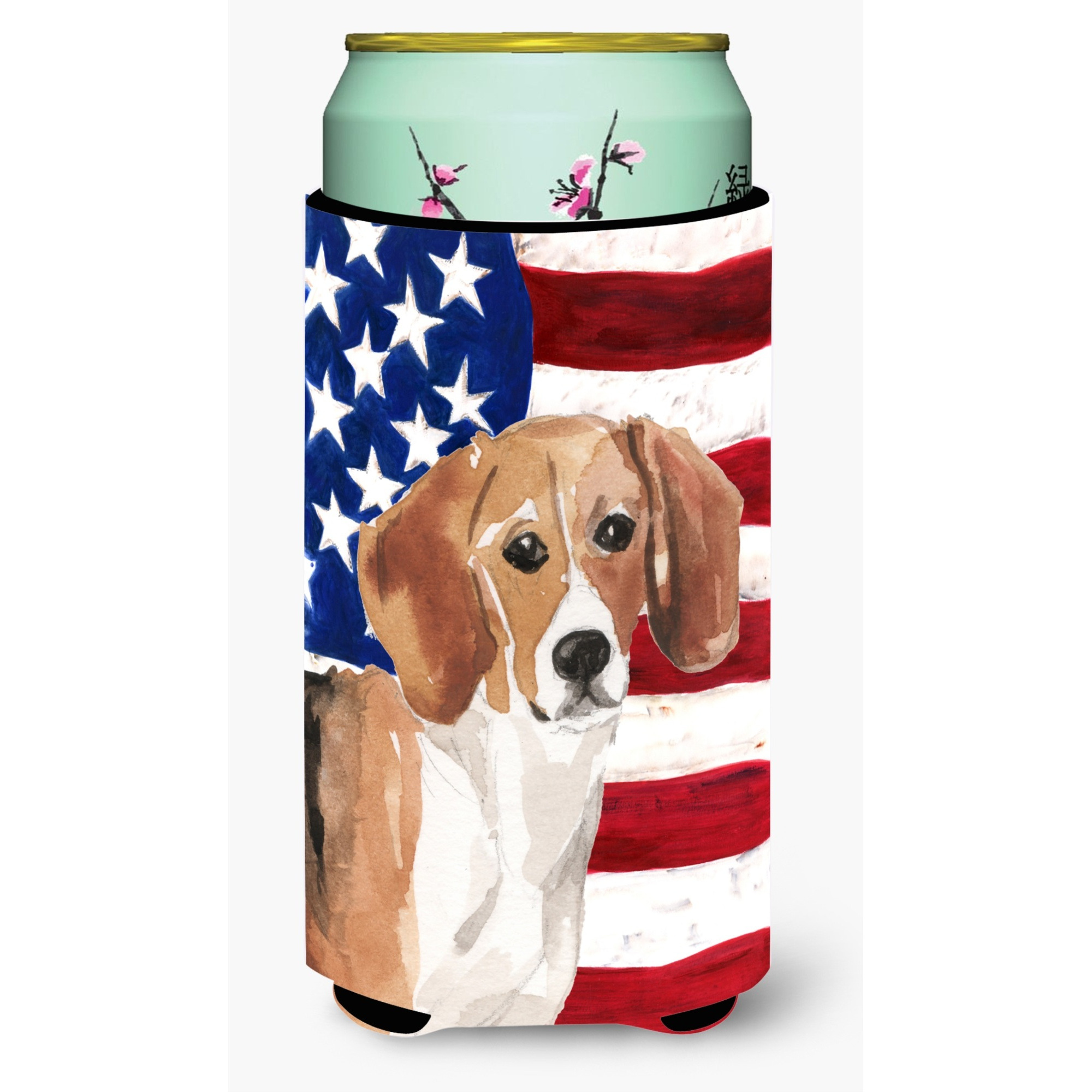 &quotCaroline's Treasures Beagle Patriotic Decorative Can Hugger, Tall, Multicolor"