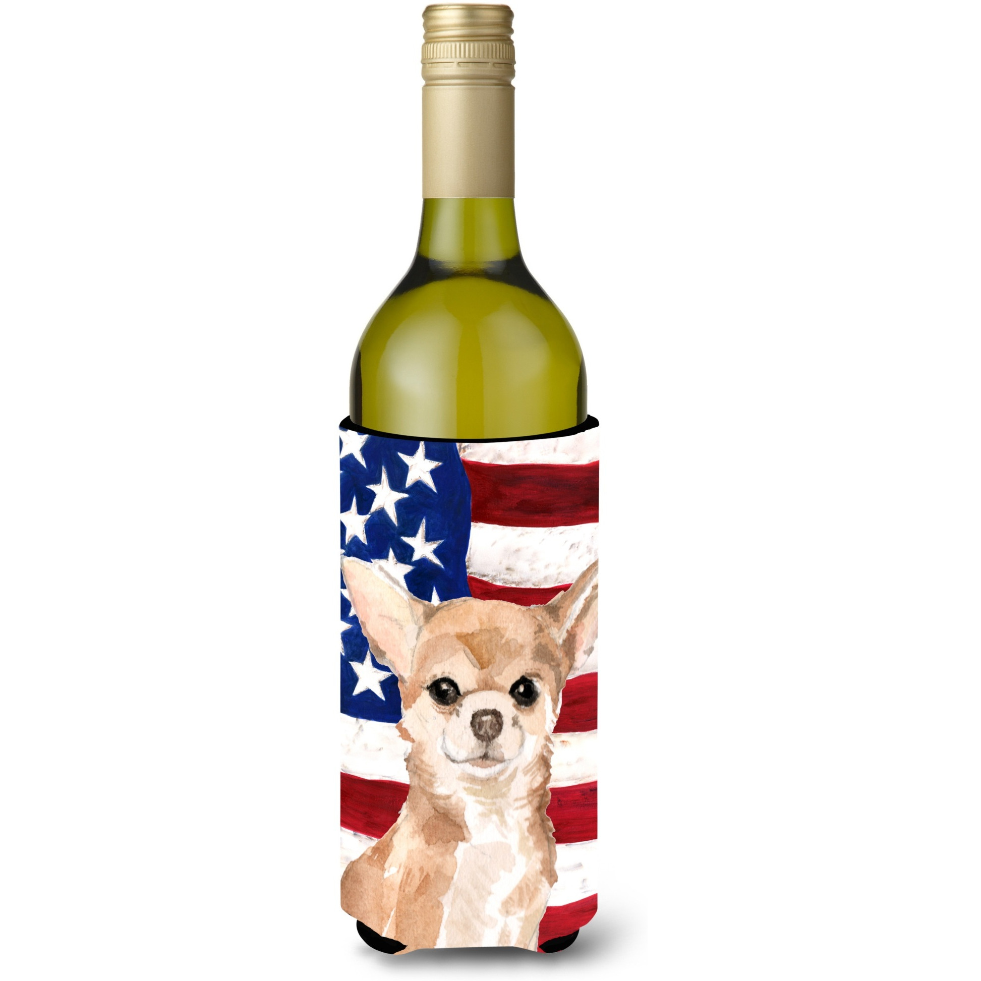 &quotCaroline's Treasures Chihuahua Patriotic Decorative Bottle Hugger, 750ml, Multicolor"