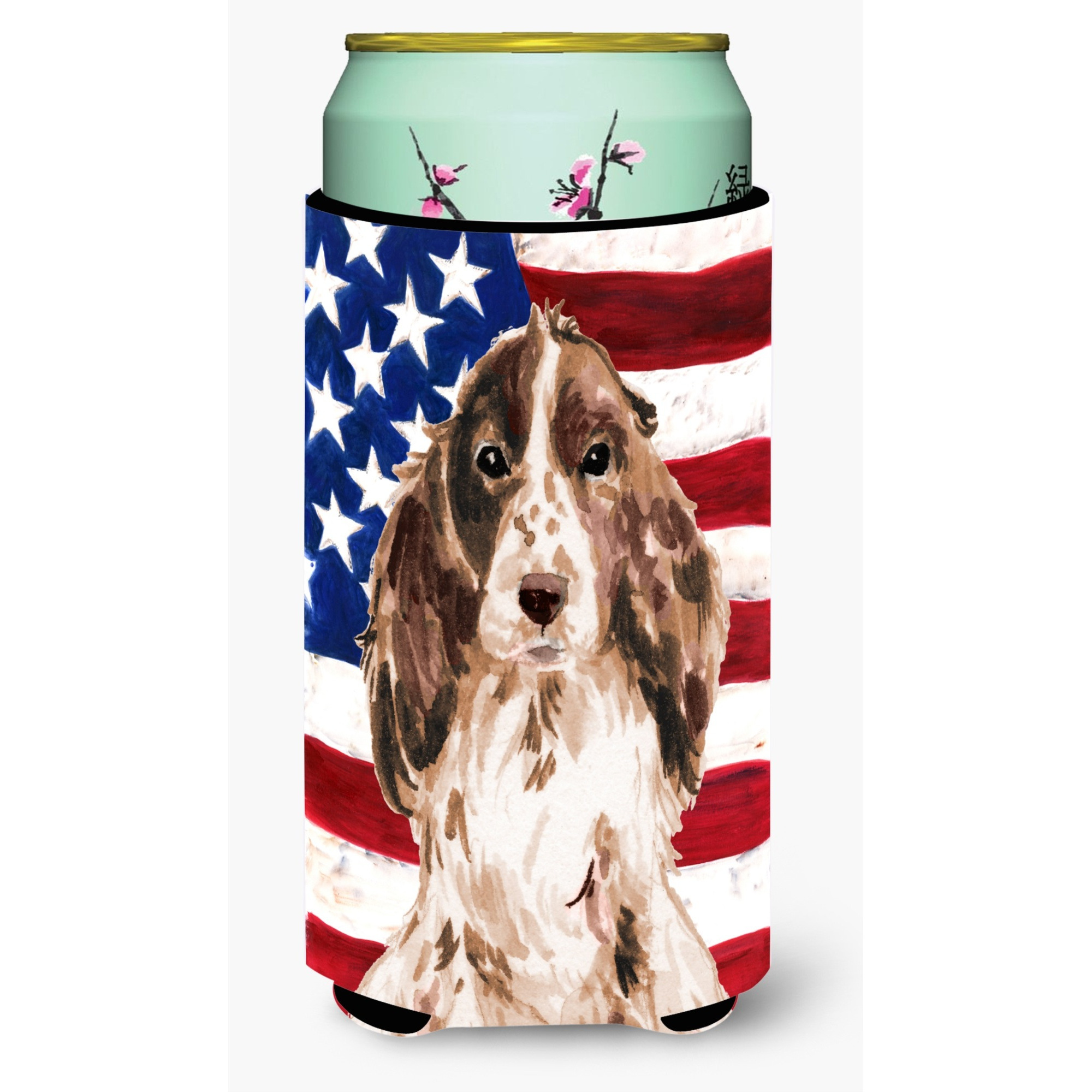 &quotCaroline's Treasures Brown Parti Patriotic Decorative Can Hugger, Tall, Multicolor"