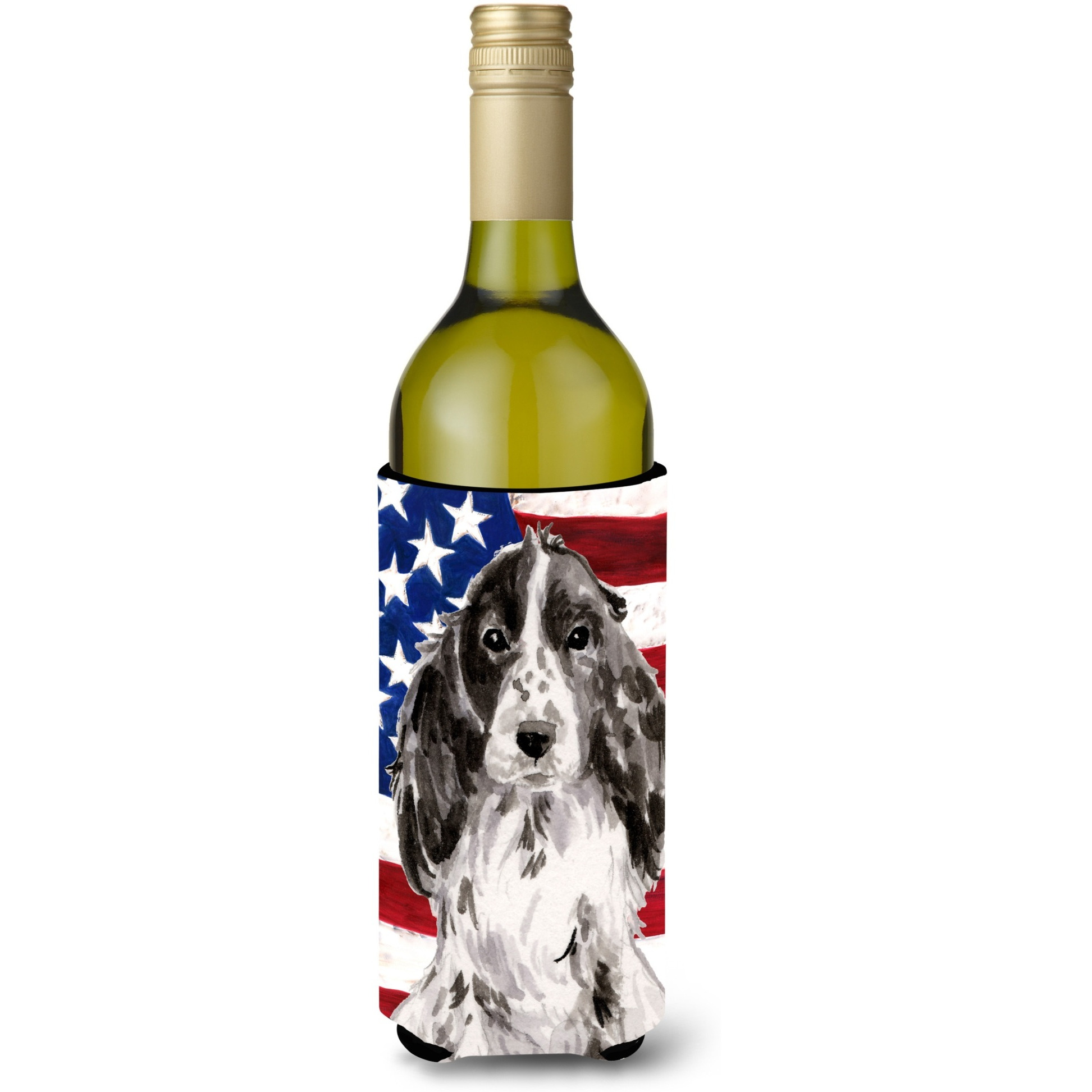 &quotCaroline's Treasures Black Parti Patriotic Decorative Bottle Hugger, 750ml, Multicolor"