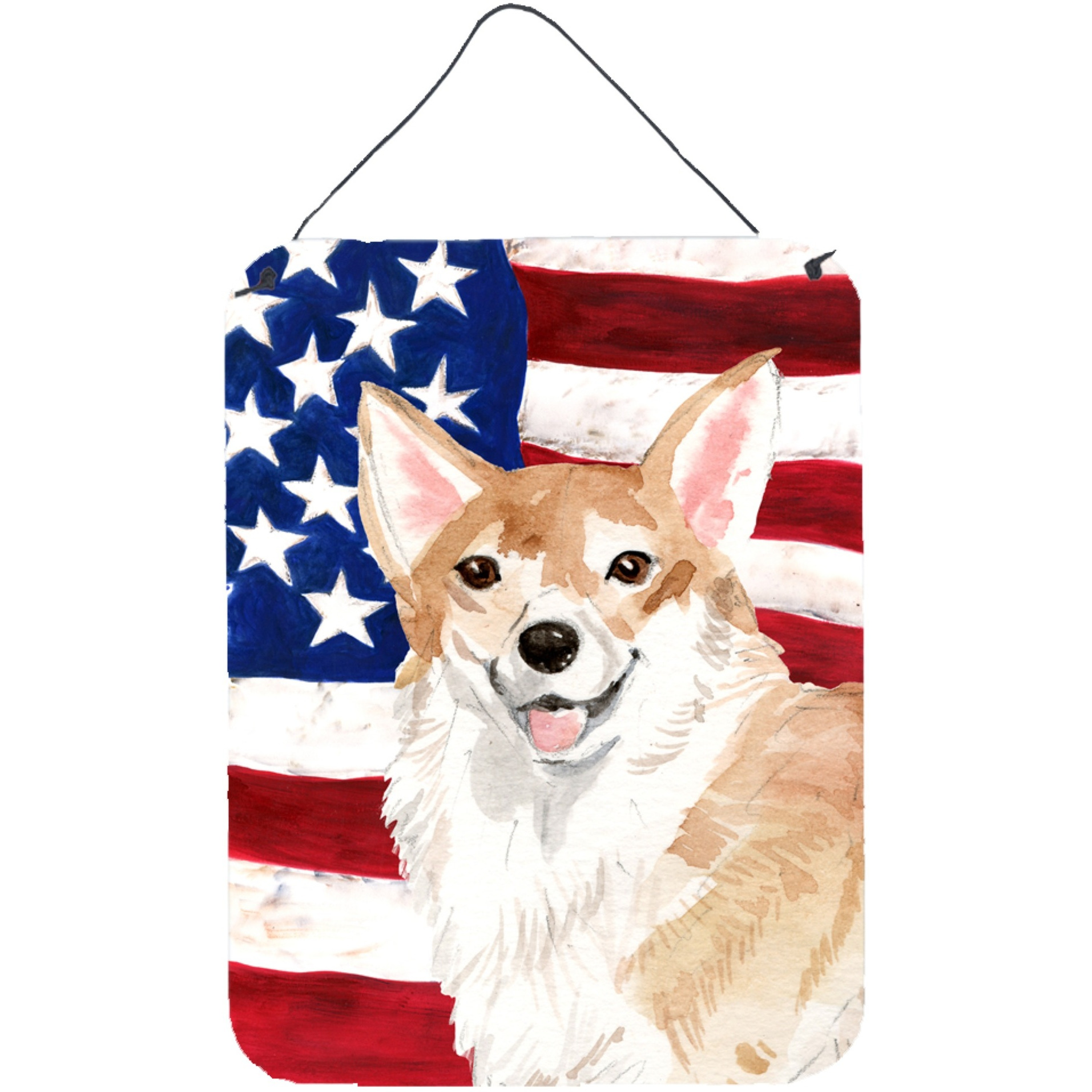 &quotCaroline's Treasures Corgi Patriotic Metal Print, 16"" x 12"", Multicolor"