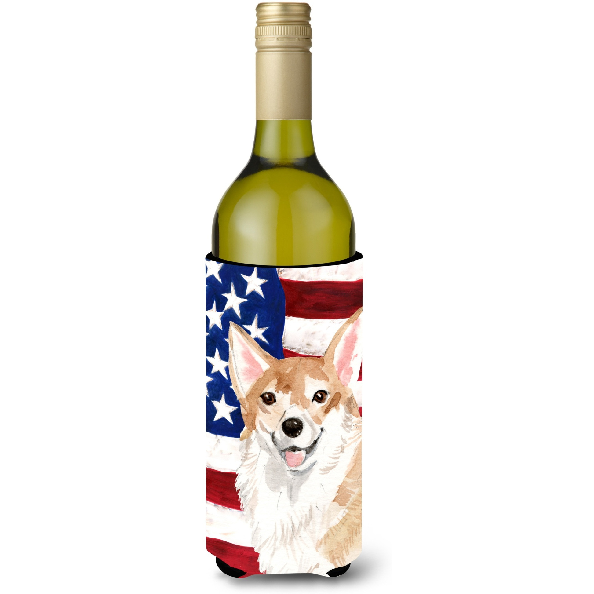 &quotCaroline's Treasures Corgi Patriotic Decorative Bottle Hugger, 750ml, Multicolor"