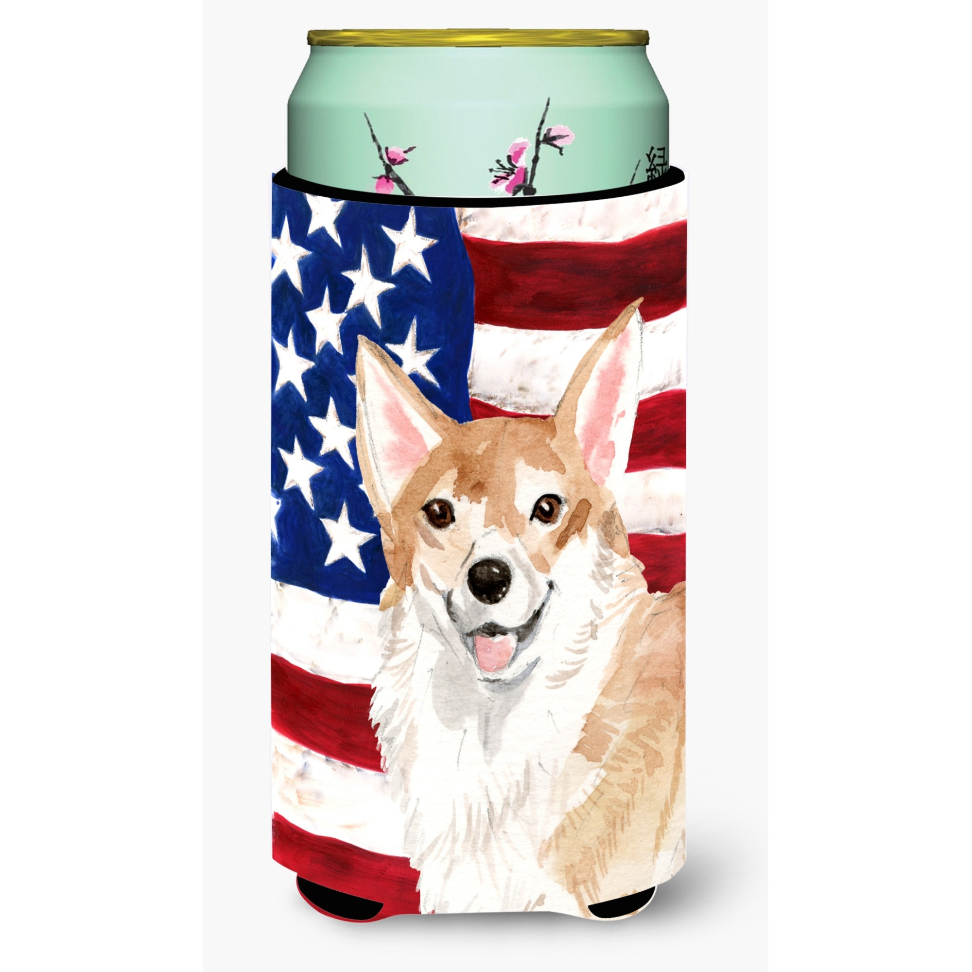 &quotCaroline's Treasures Corgi Patriotic Decorative Can Hugger, Tall, Multicolor"