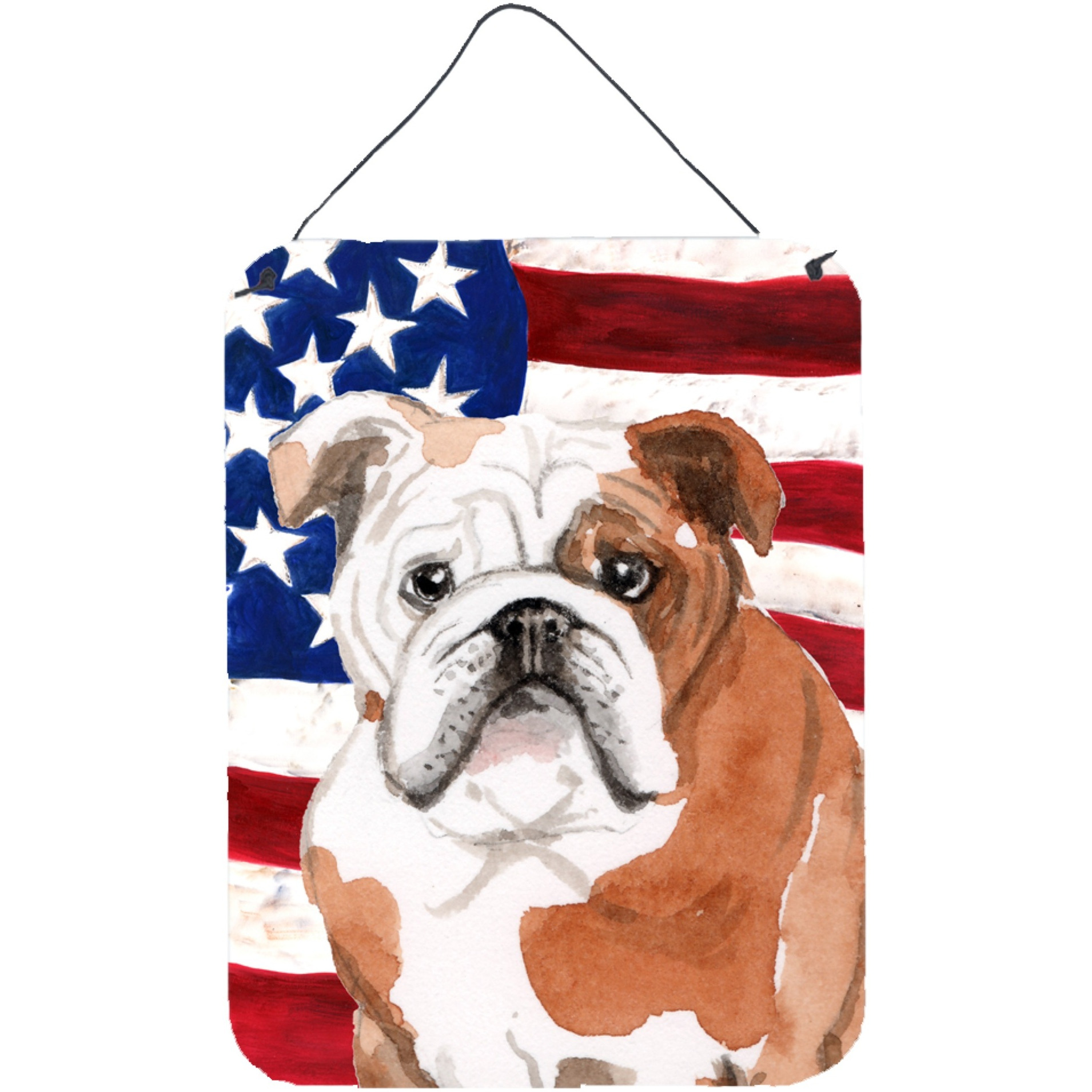 &quotCaroline's Treasures English Bulldog Patriotic Metal Print, 16"" x 12"", Multicolor"