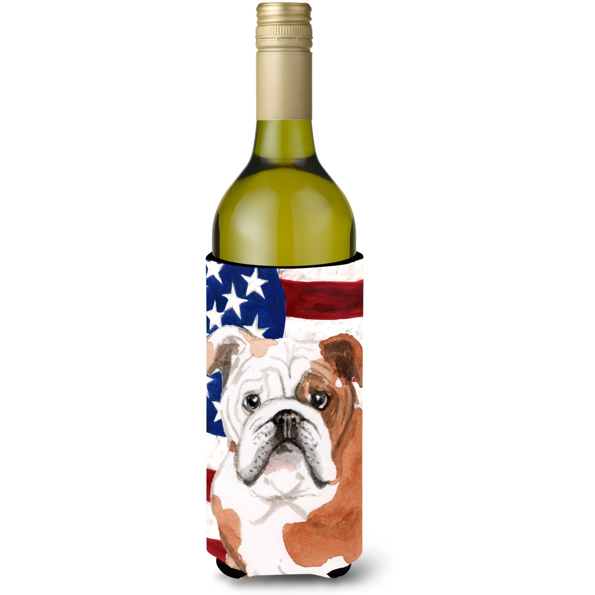 &quotCaroline's Treasures English Bulldog Patriotic Decorative Bottle Hugger, 750ml, Multicolor"