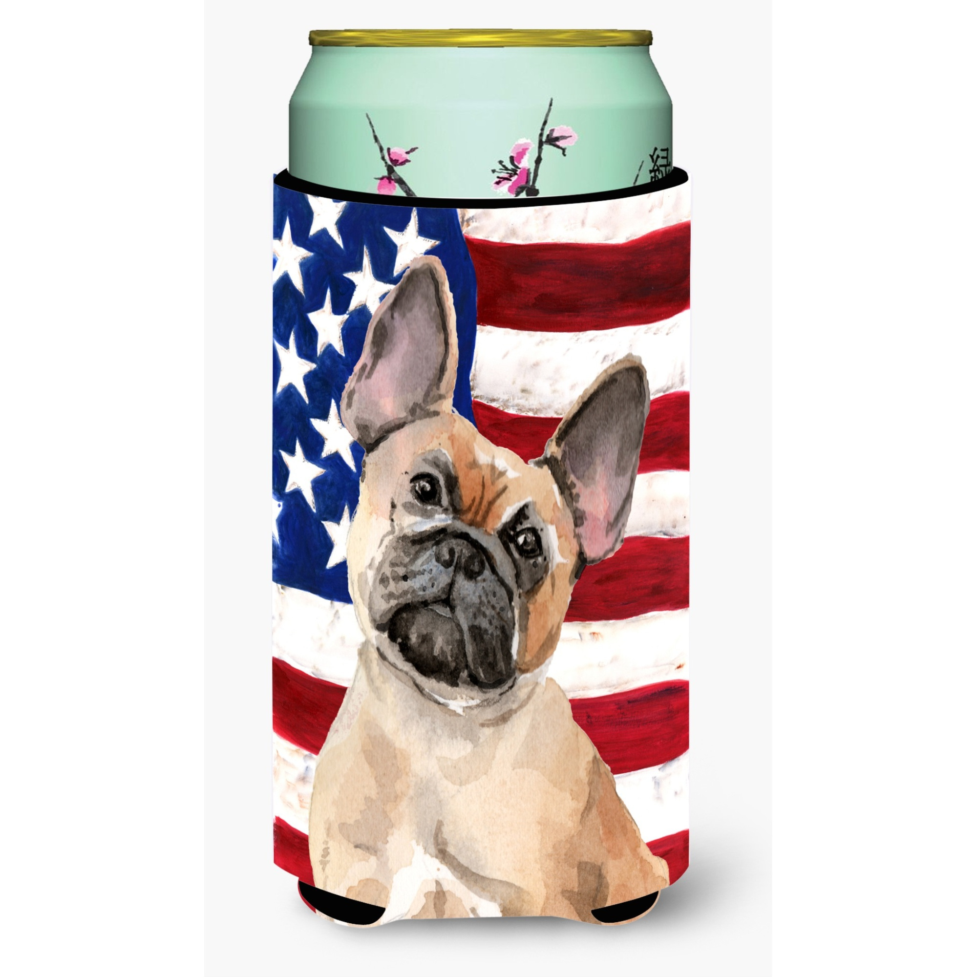 &quotCaroline's Treasures Fawn French Bulldog Patriotic Decorative Can Hugger, Tall, Multicolor"