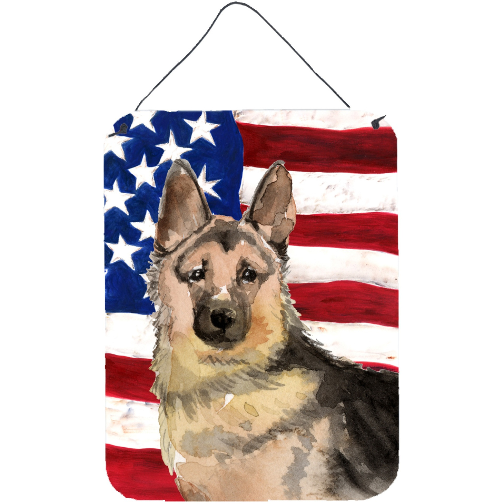 &quotCaroline's Treasures German Shepherd Patriotic Metal Print, 16"" x 12"", Multicolor"
