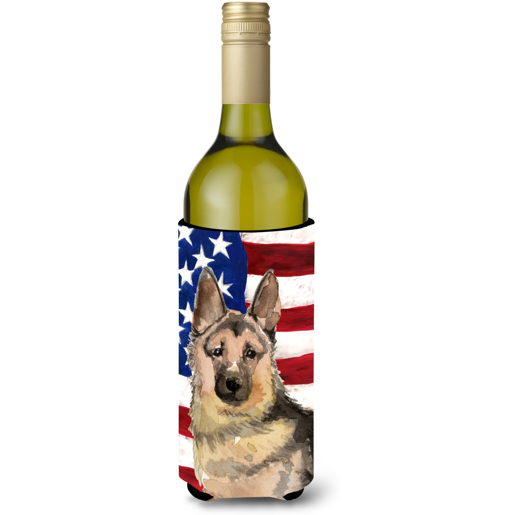 &quotCaroline's Treasures German Shepherd Patriotic Decorative Bottle Hugger, 750ml, Multicolor"