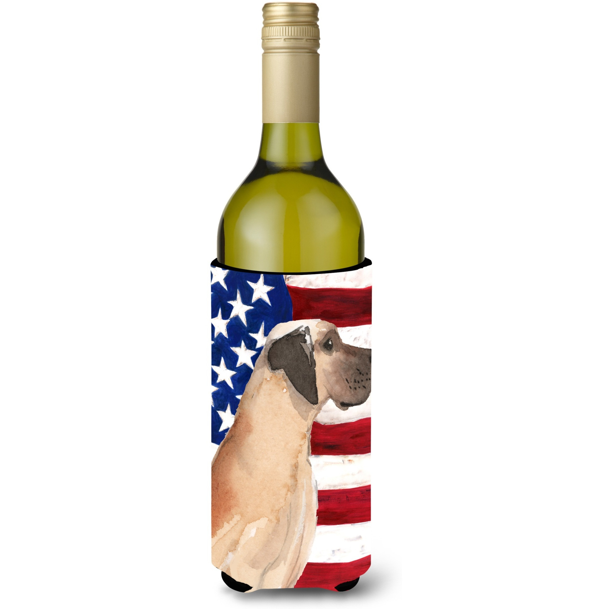 &quotCaroline's Treasures Fawn Natural Dane Patriotic Decorative Bottle Hugger, 750ml, Multicolor"