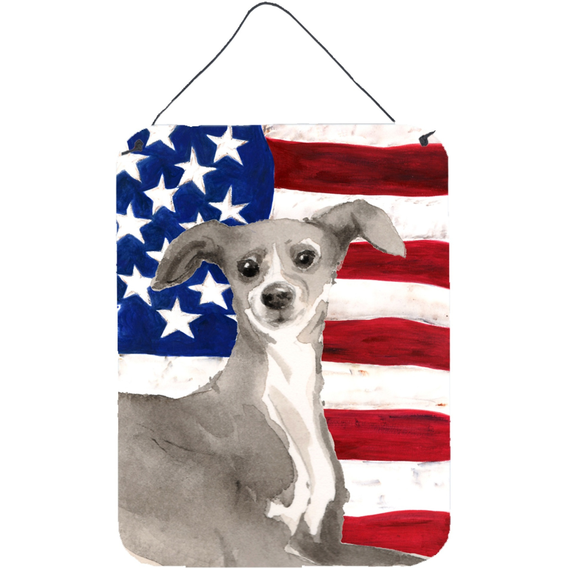 &quotCaroline's Treasures Italian Greyhound Patriotic Metal Print, 16"" x 12"", Multicolor"