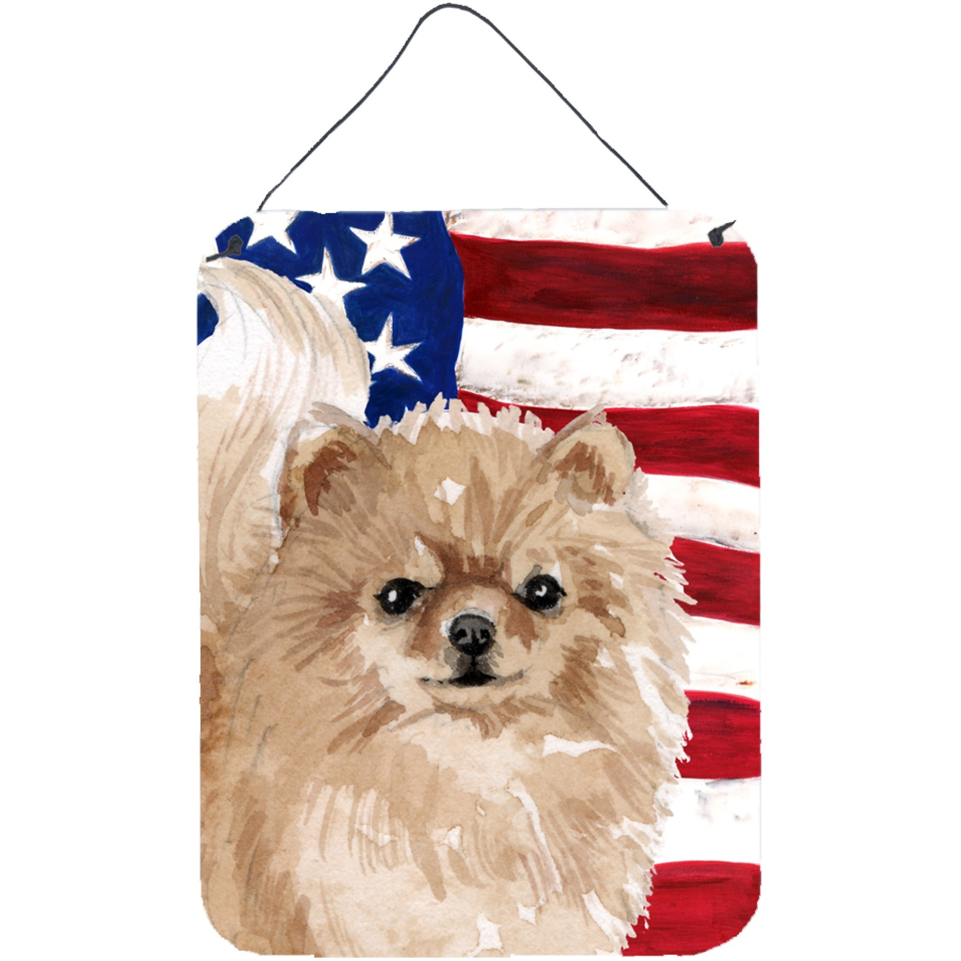 &quotCaroline's Treasures Pomeranian Patriotic Metal Print, 16"" x 12"", Multicolor"