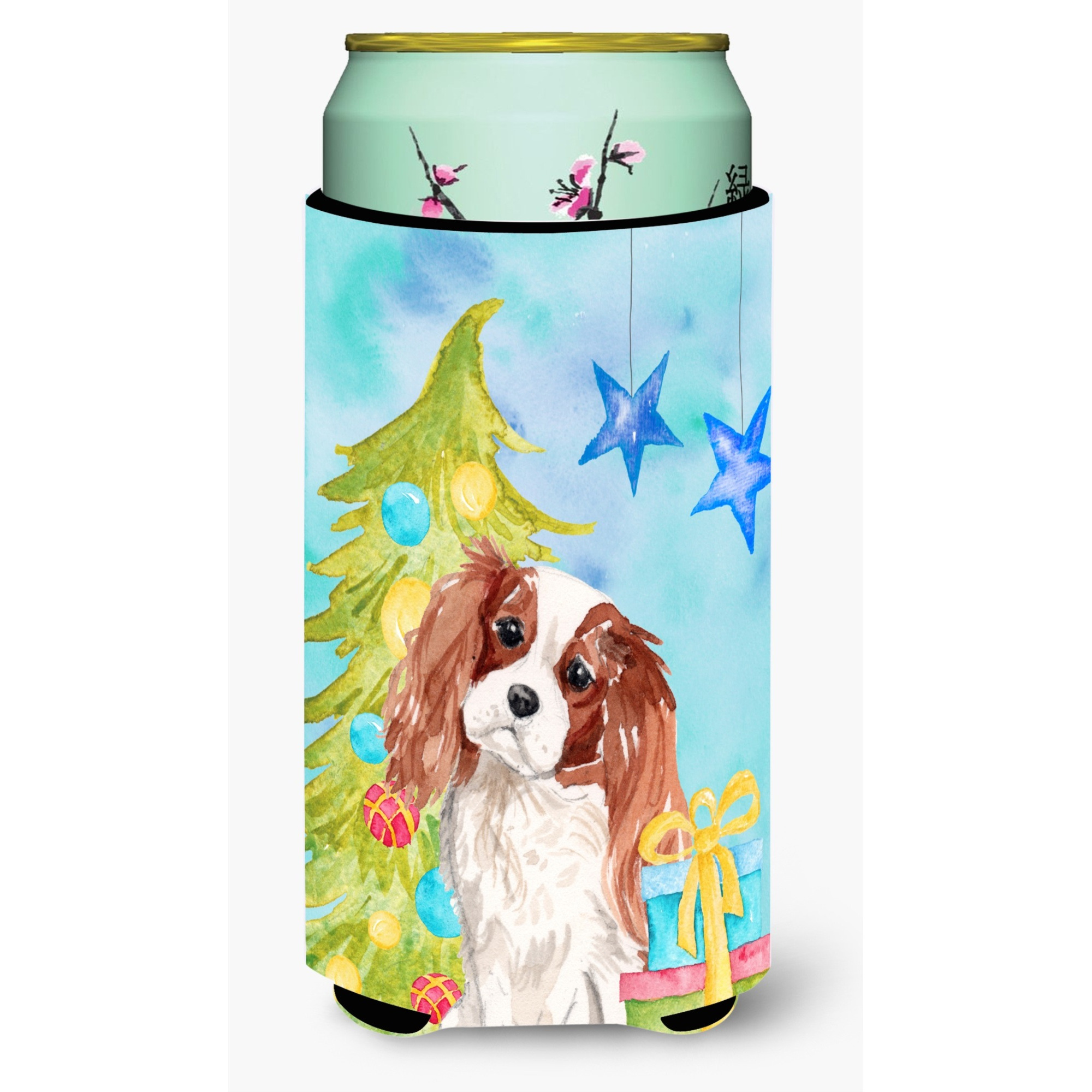 &quotCaroline's Treasures Blenheim Cavalier Spaniel Christmas Decorative Can Hugger, Tall, Multicolor"