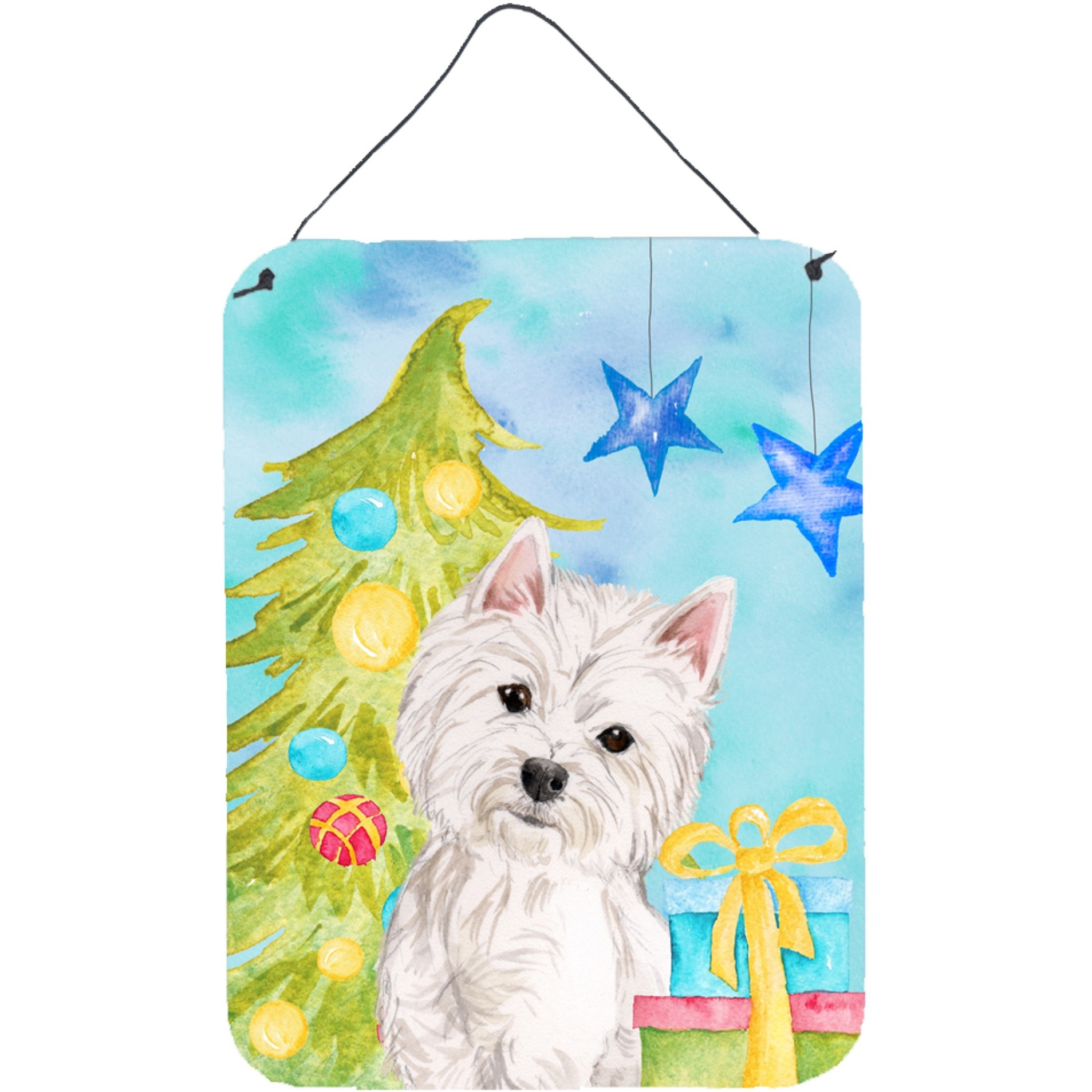 &quotCaroline's Treasures Westie Christmas Metal Print, 16"" x 12"", Multicolor"