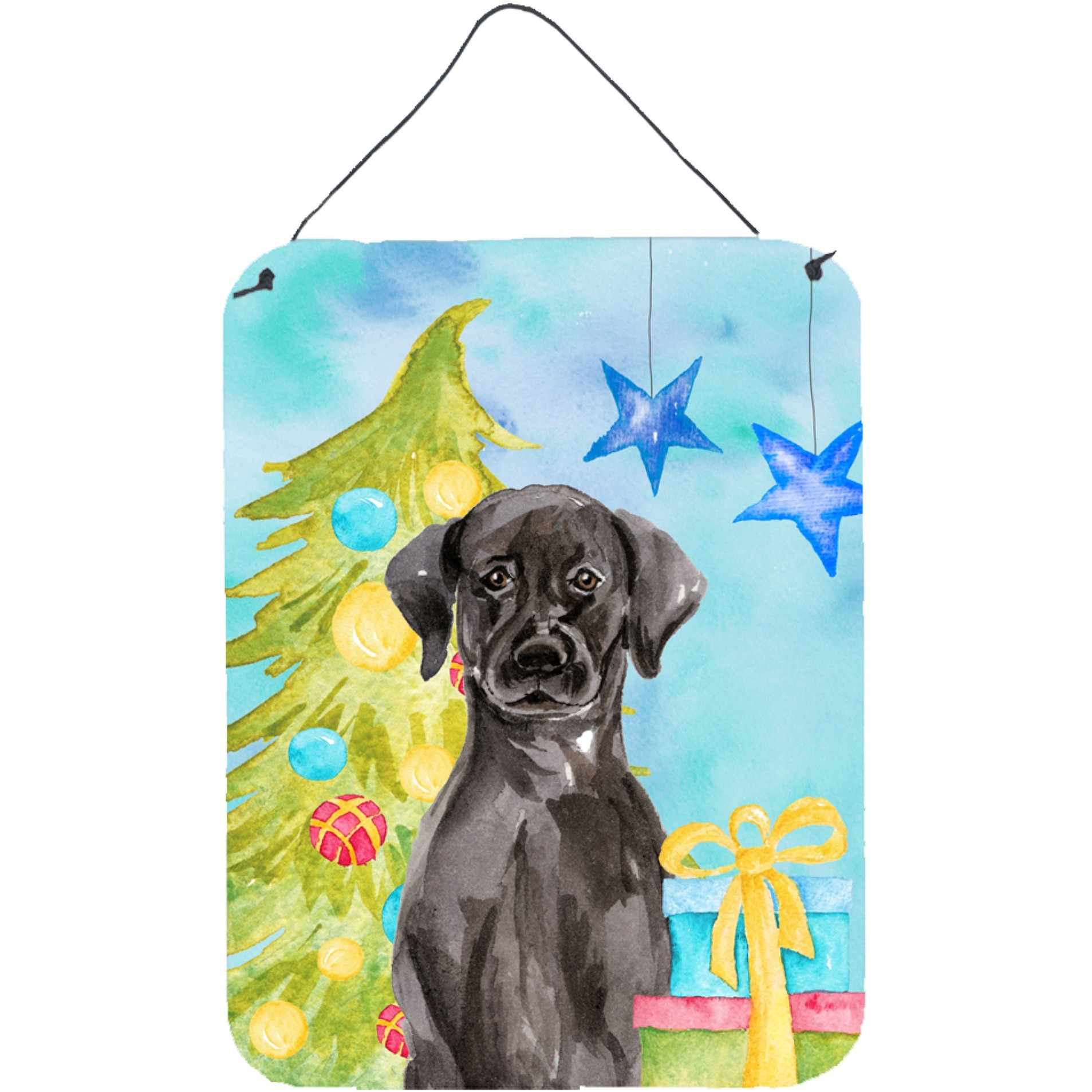 &quotCaroline's Treasures Black Labrador Christmas Metal Print, 16"" x 12"", Multicolor"