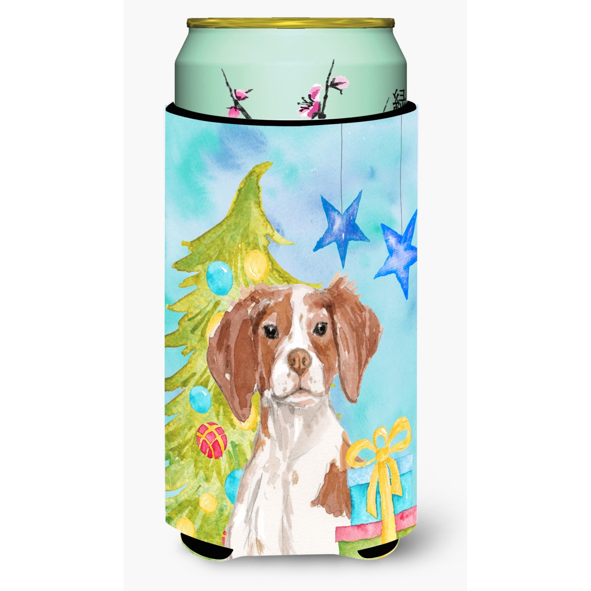 &quotCaroline's Treasures Brittany Spaniel Christmas Decorative Can Hugger, Tall, Multicolor"