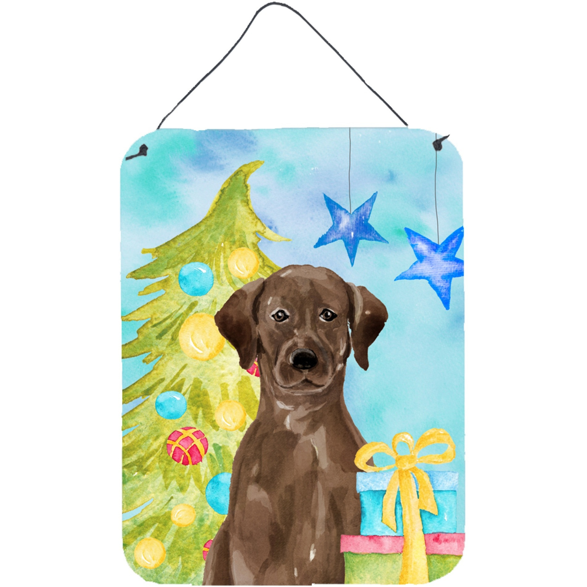 &quotCaroline's Treasures Chocolate Labrador Christmas Metal Print, 16"" x 12"", Multicolor"