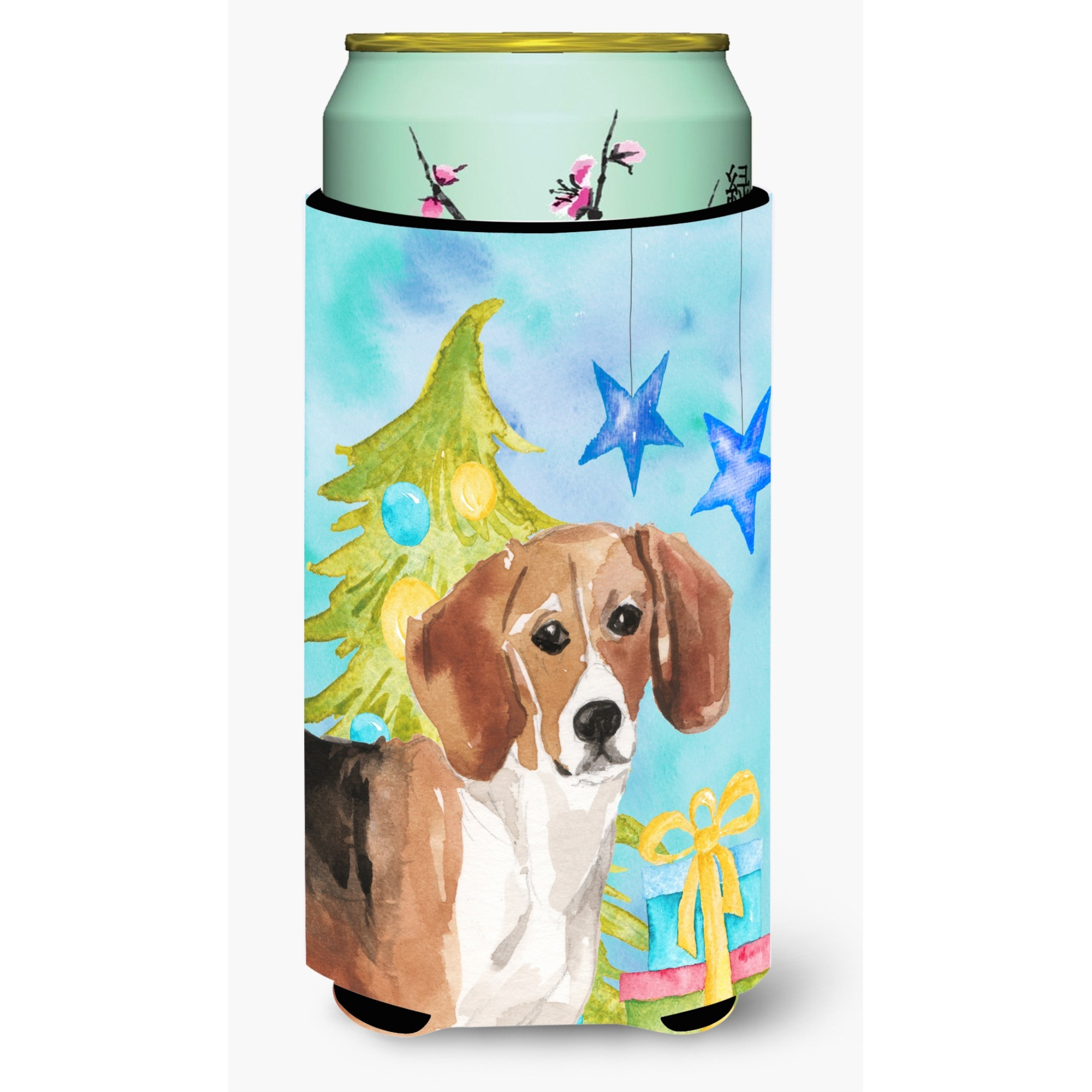 &quotCaroline's Treasures Beagle Christmas Decorative Can Hugger, Tall, Multicolor"